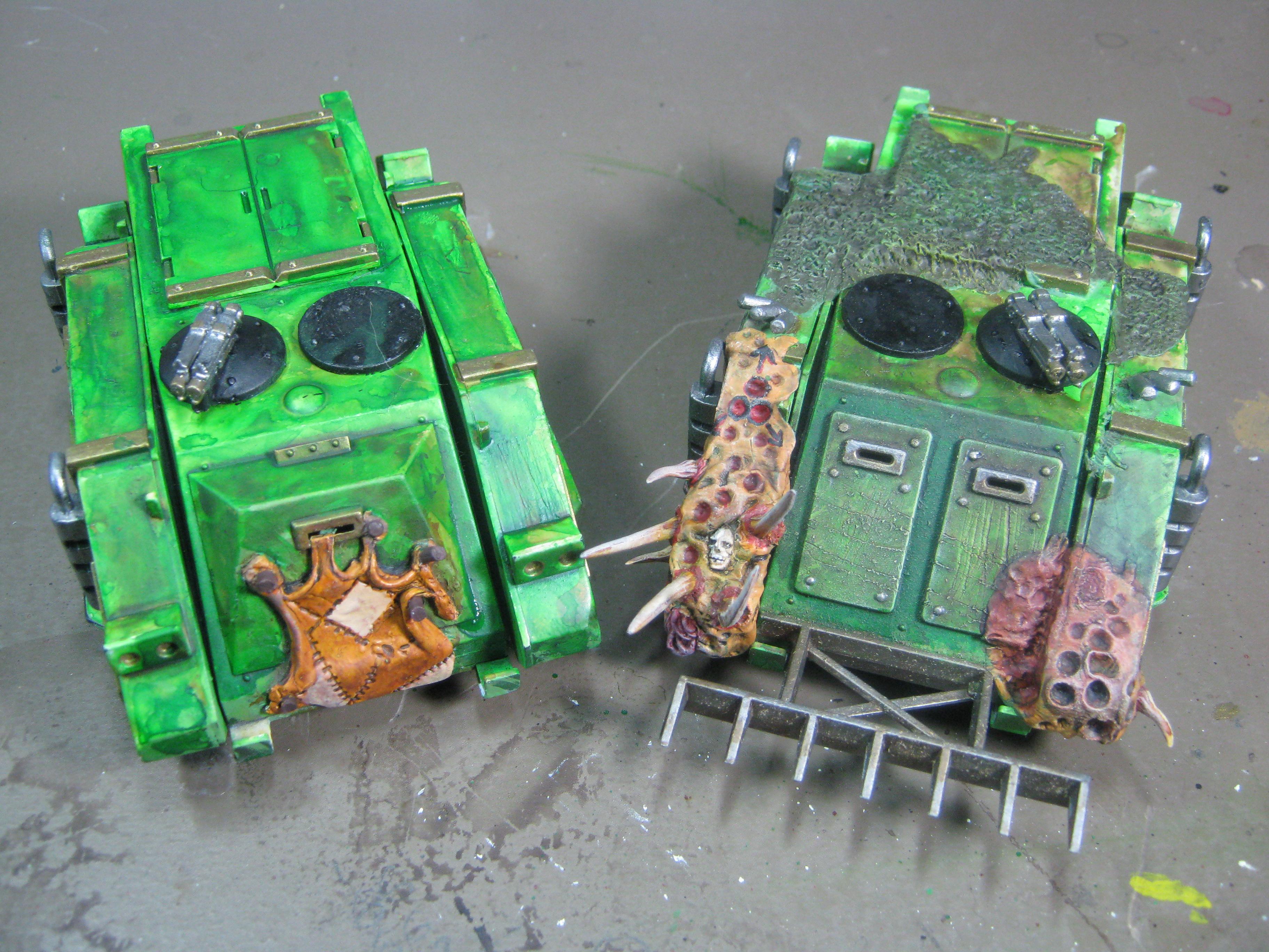 Chaos Rhino, Chaos Space Marines, Conversion, Death Guard, Greenstuff, Nurgle, Plague Marines