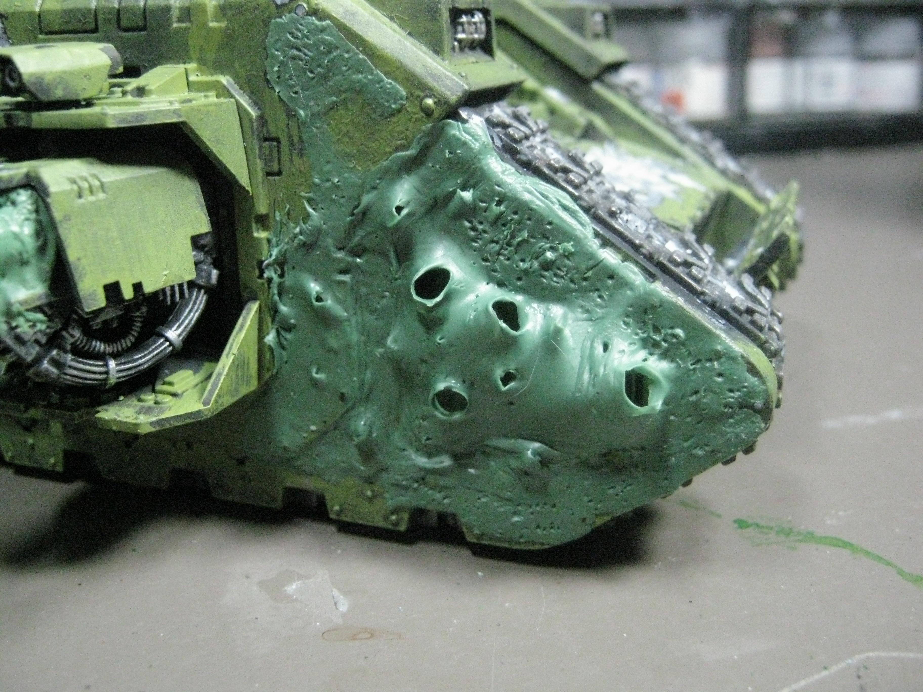 Chaos Land Raider, Chaos Space Marines, Conversion, Death Guard, Greenstuff, Nurgle, Plague Marines