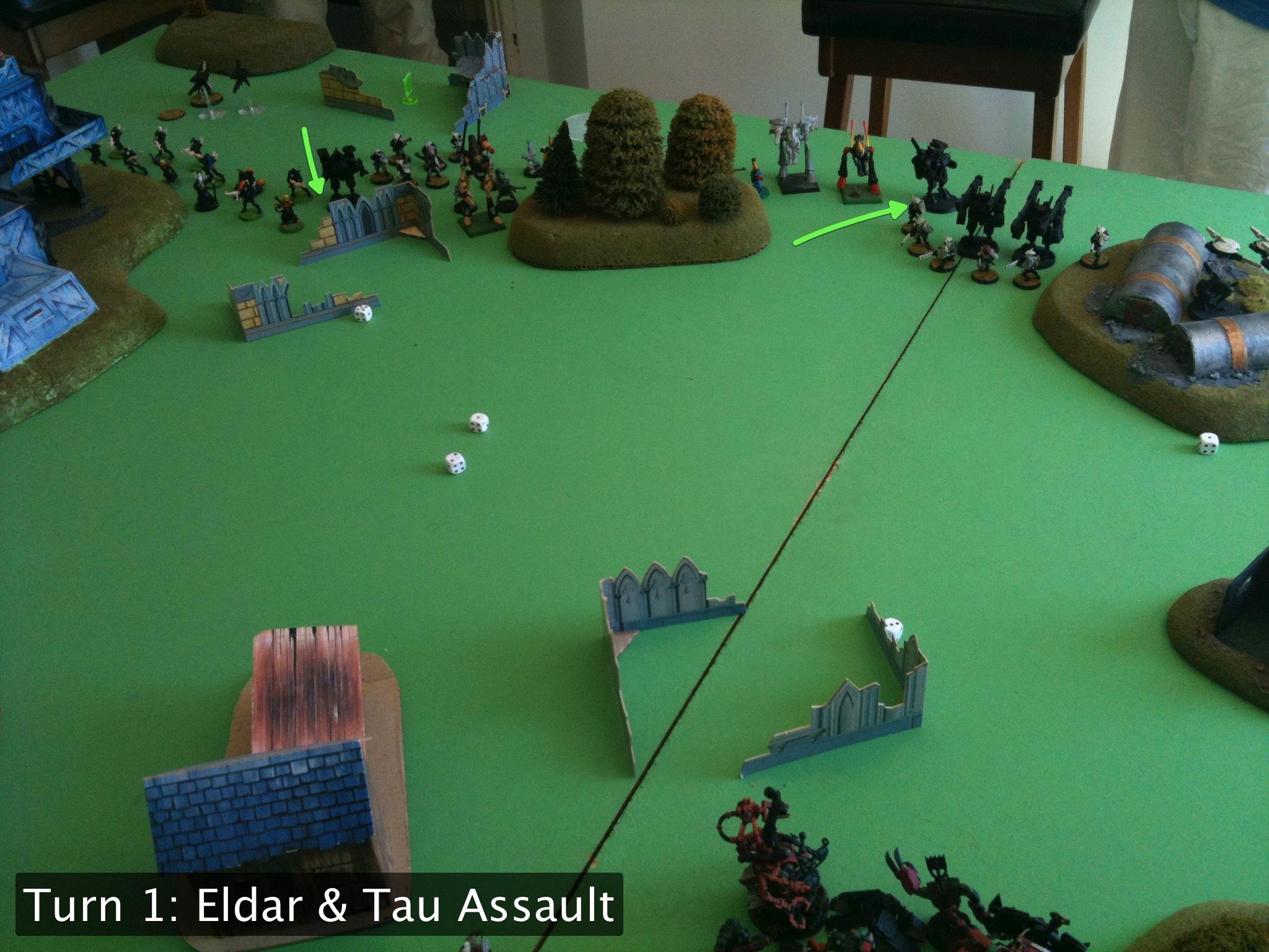Battle Report, Da Ork Angelz, Eldar, Orks, Tau