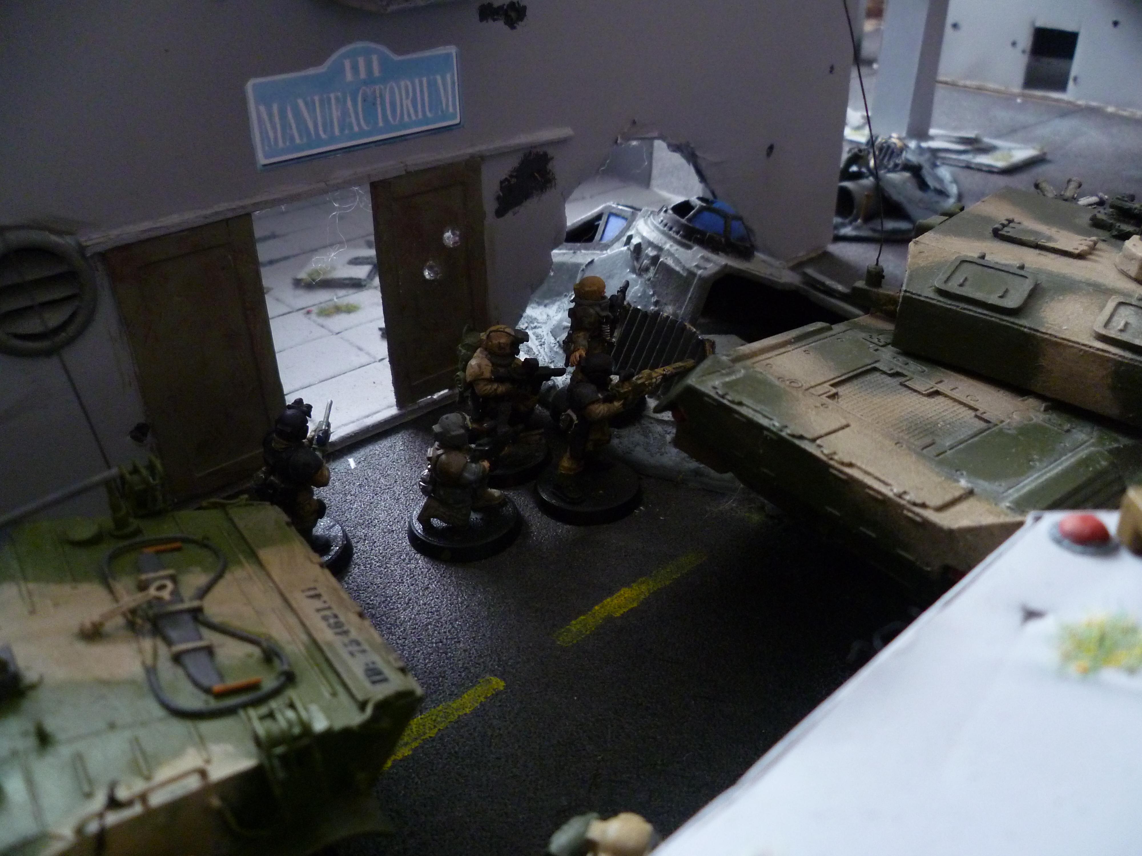 Aquila, Barricade, Buildings, Chimera, Cities Of Death, City, Dragon Teeth Tank Traps, Guardsmen, Hotel, Imperial, Imperial Guard, Imperium, Industrial City, Industry, Lander, Landing Pad, Ruined, Ruins, Snipers, Stalingrad, Street, Tank Traps