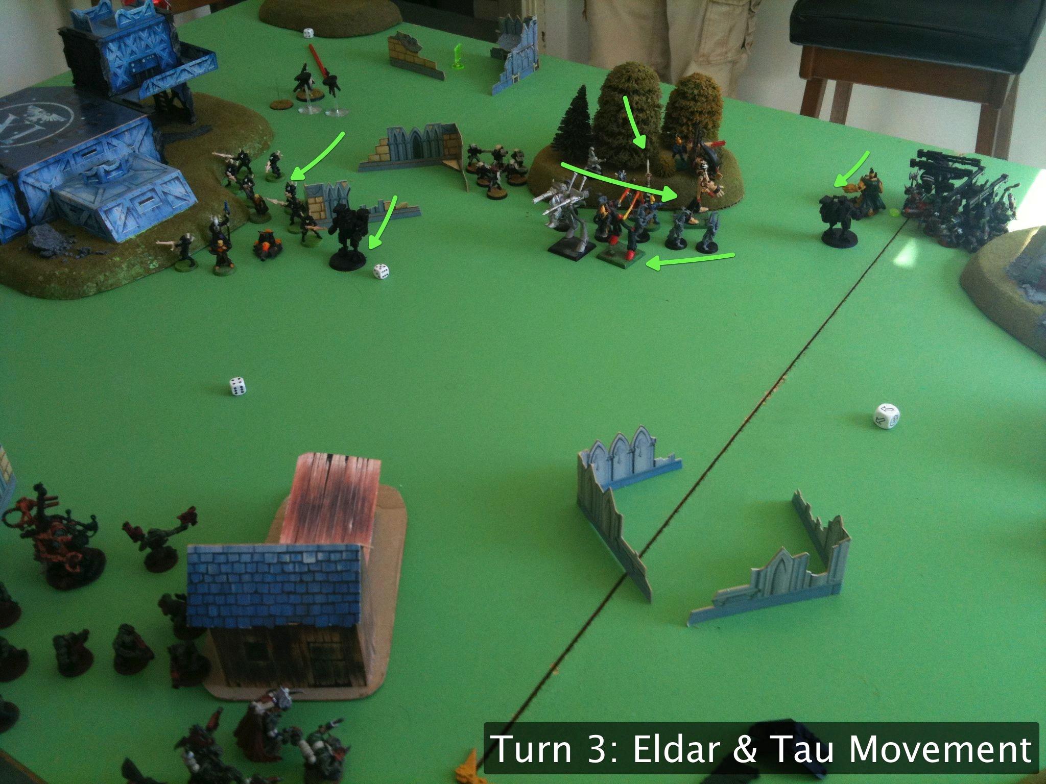 Battle Report, Da Ork Angelz, Eldar, Orks, Tau