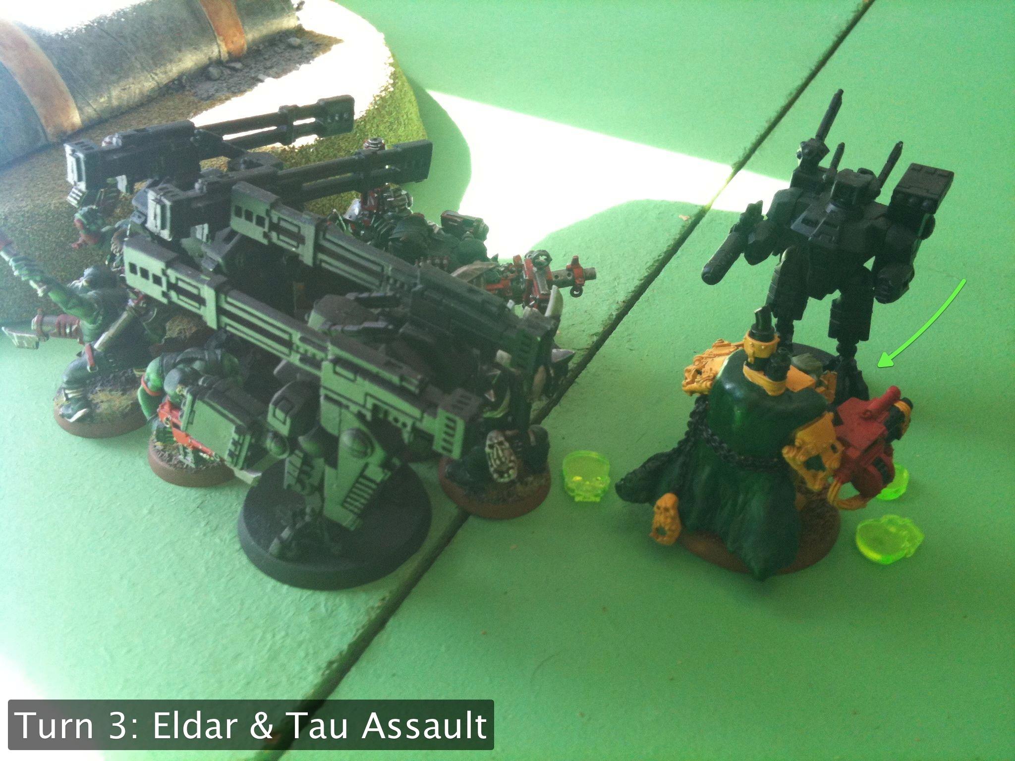 Battle Report, Da Ork Angelz, Eldar, Orks, Tau
