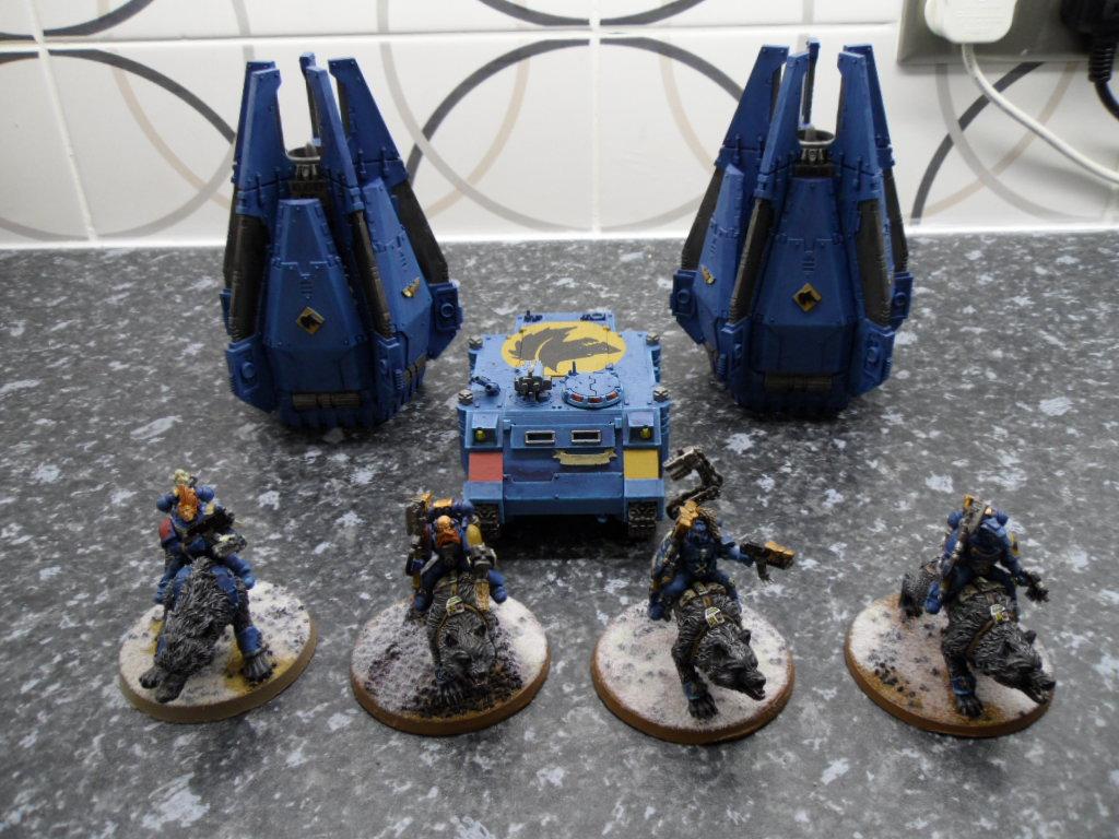 Drop Pod, Rhino, Space Marines, Space Wolves, Wolves