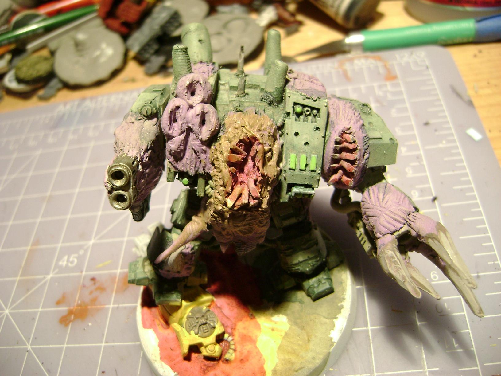 Chaos, Chaos Space Marines, Dreadnought, Greenstuff, Mutation, Nurgle