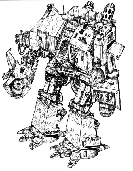 Artwork, Dreadnought, Fighting, Iron Hands, Machine, Moriar