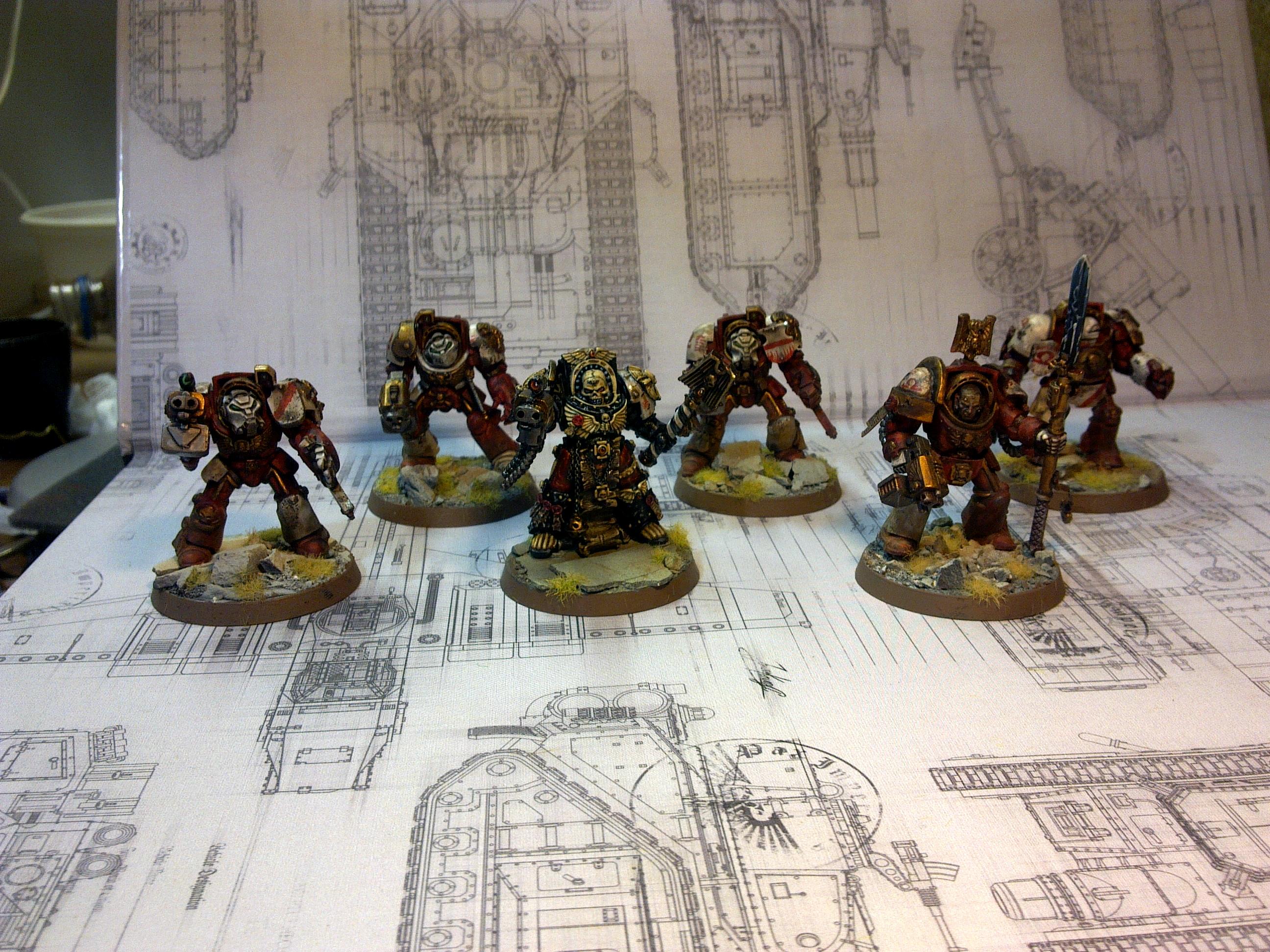 Chaplain, Red, Sons Of Orar, Space Marines, Terminator Armor, Weathered