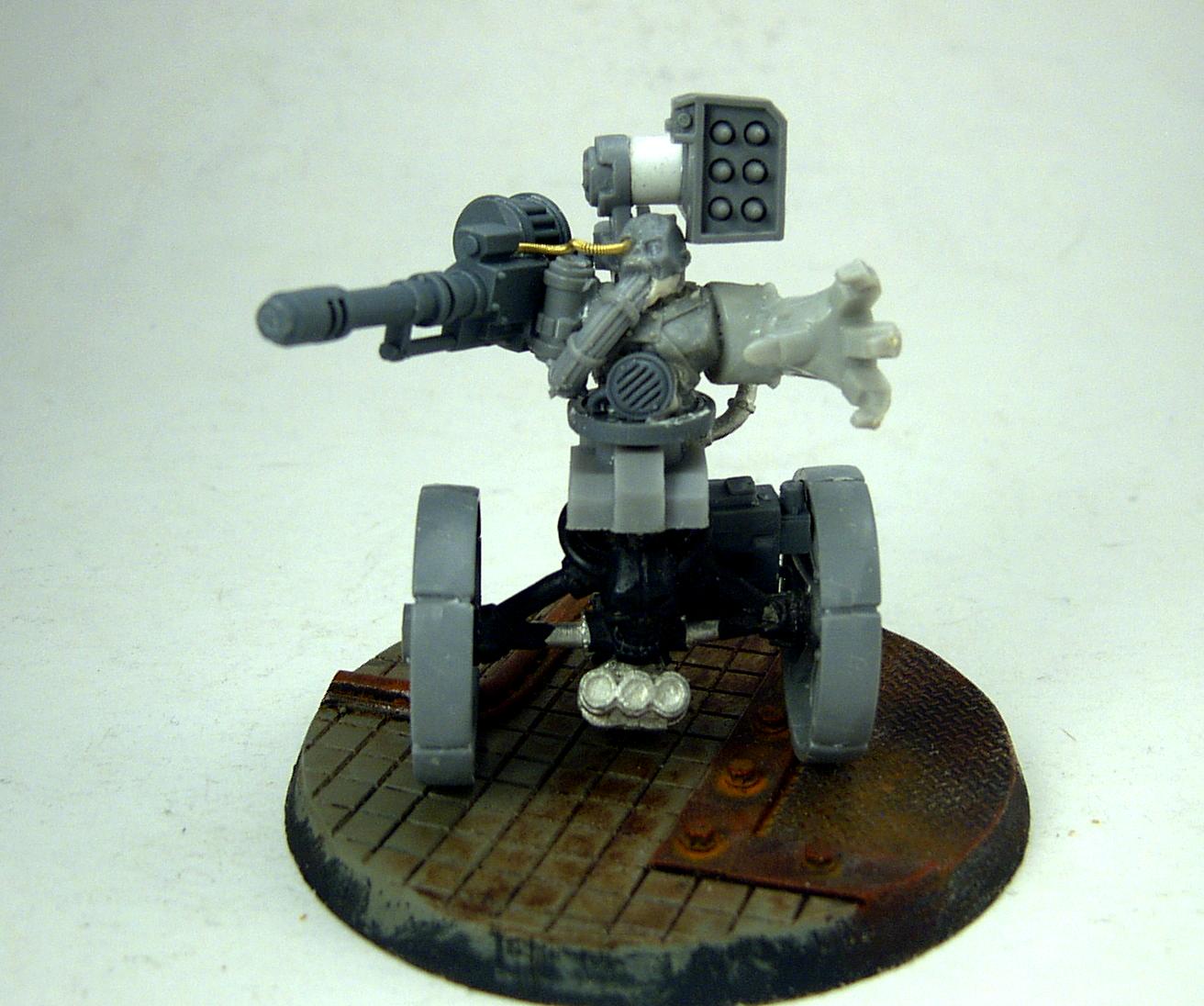 Adeptus Mechanicus, Auto-cannon, Automated, Grimdark, Rockets, Sentinel, Servitors