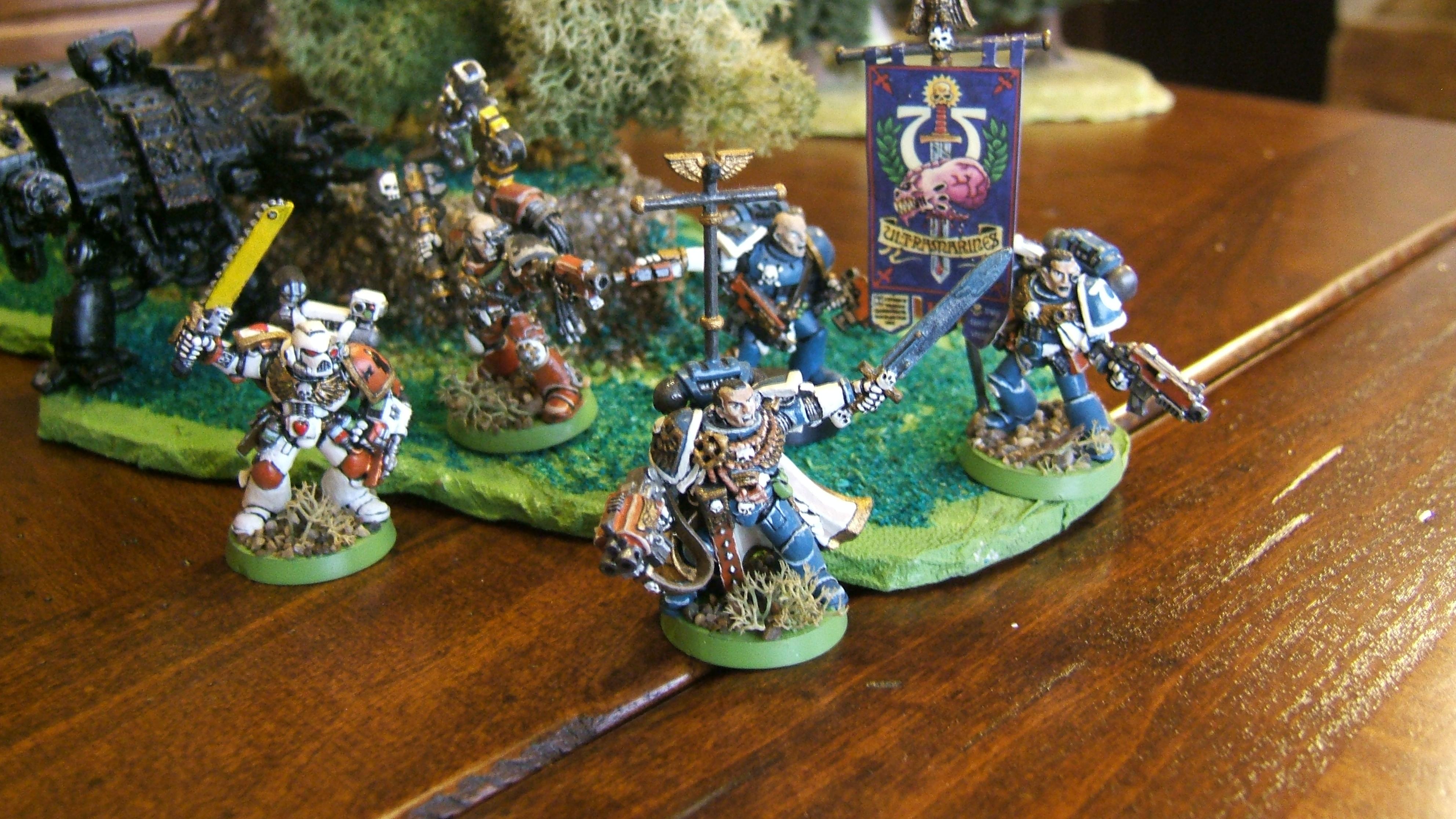 Army, Command Squad, Head Quarters, Infantry, Leaders, Space Marines, Ultramarines, Warhammer 40,000