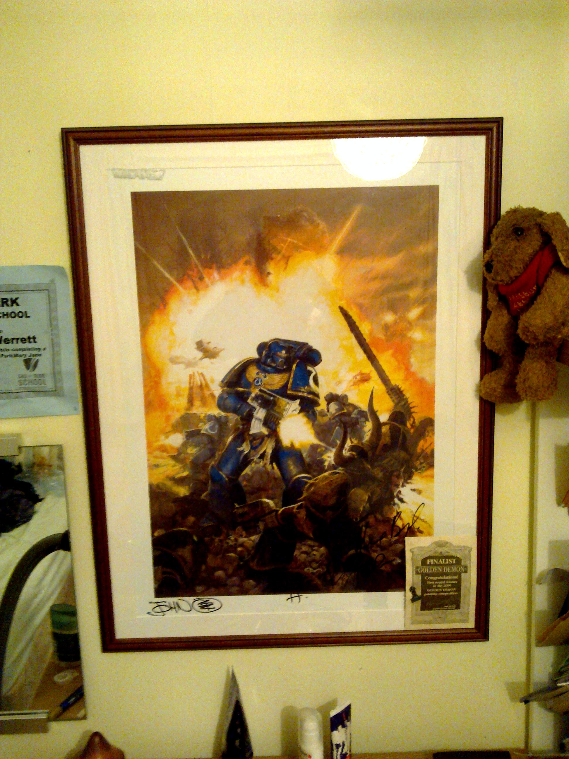 Original signed Space marine Codex artwork print