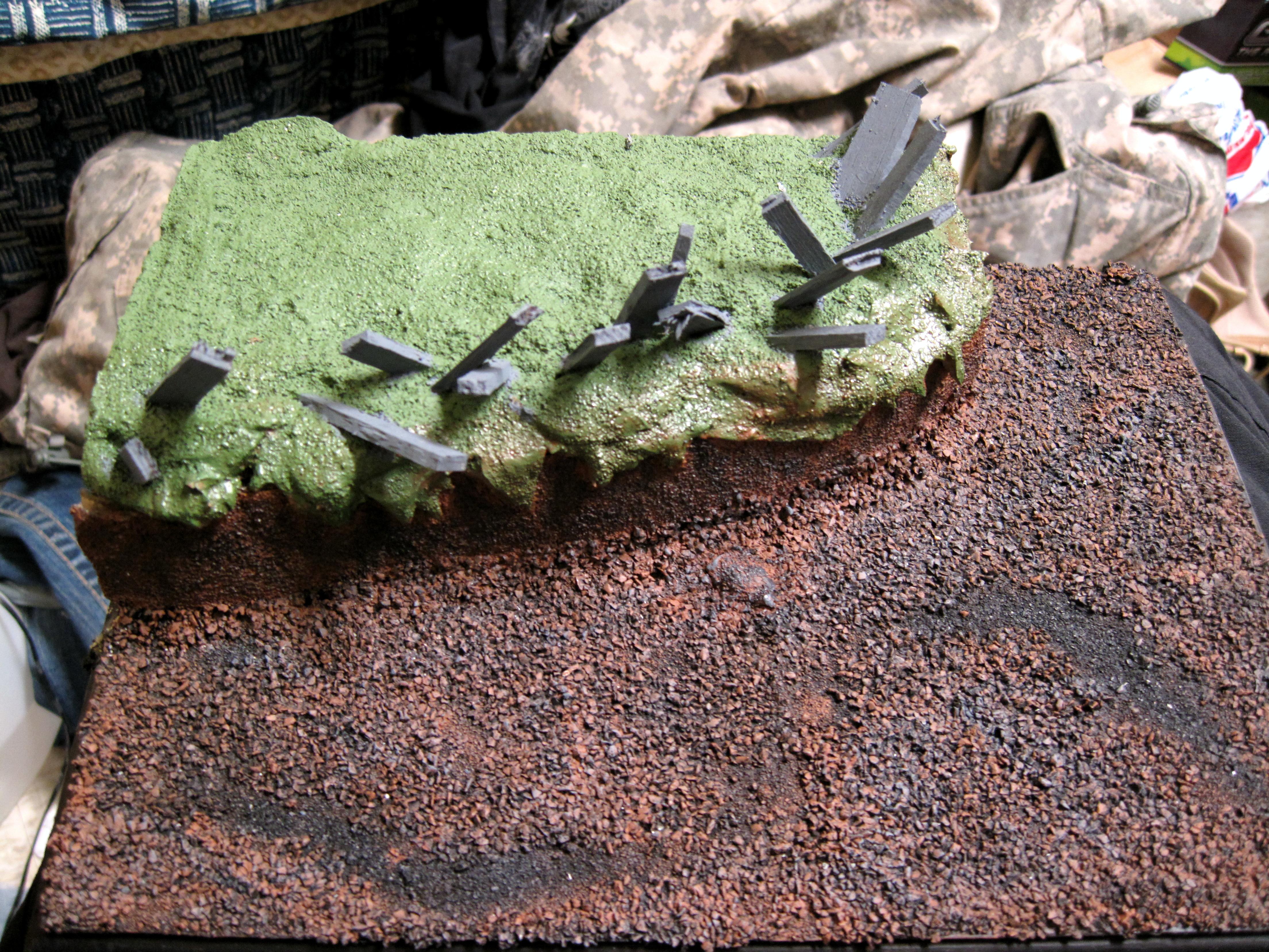 Bunker, Dirt, Elevator, Grass, Metal, Terrain, Tower, Trench