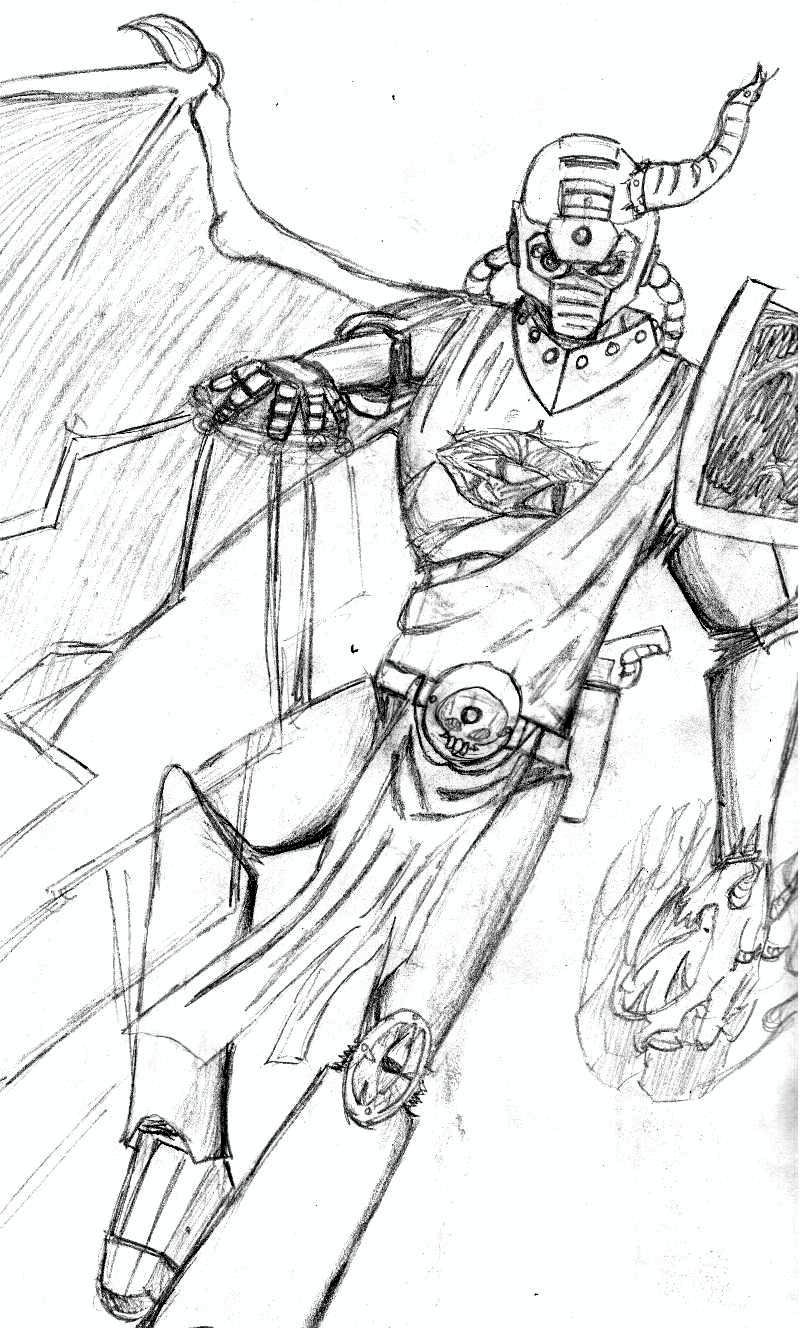Chaos, Drawing, Sketch, Sorcerer, Space Marines
