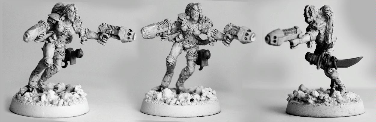Escher, Female, Games Workshop, Ganger, Ganger Mod, Girl, Heavy, Juve, Mod, Necromunda, Painting, Pistol, Plasma, Violent Fems