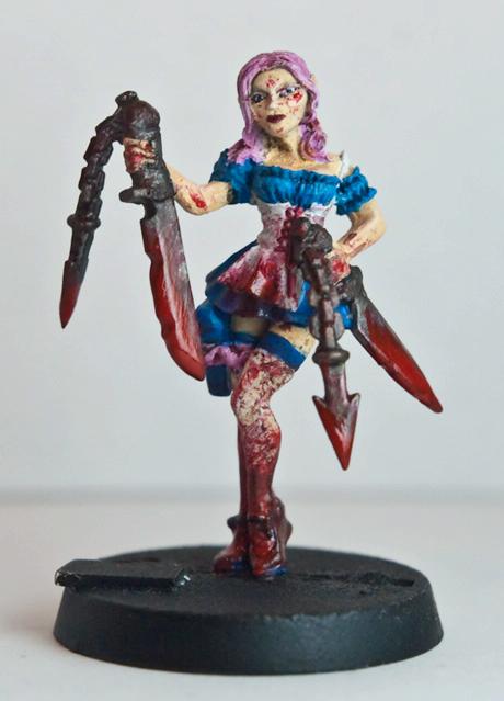 Bloody, Close Combat, Escher, Female, Ganger, Girl, Juve, Knife, Necromunda, Sword, Work In Progress
