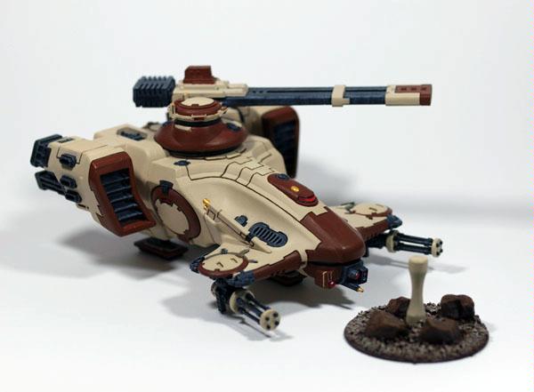 Hammerhead, Tau Hammerhead with Burst Cannons.  Off flight stand