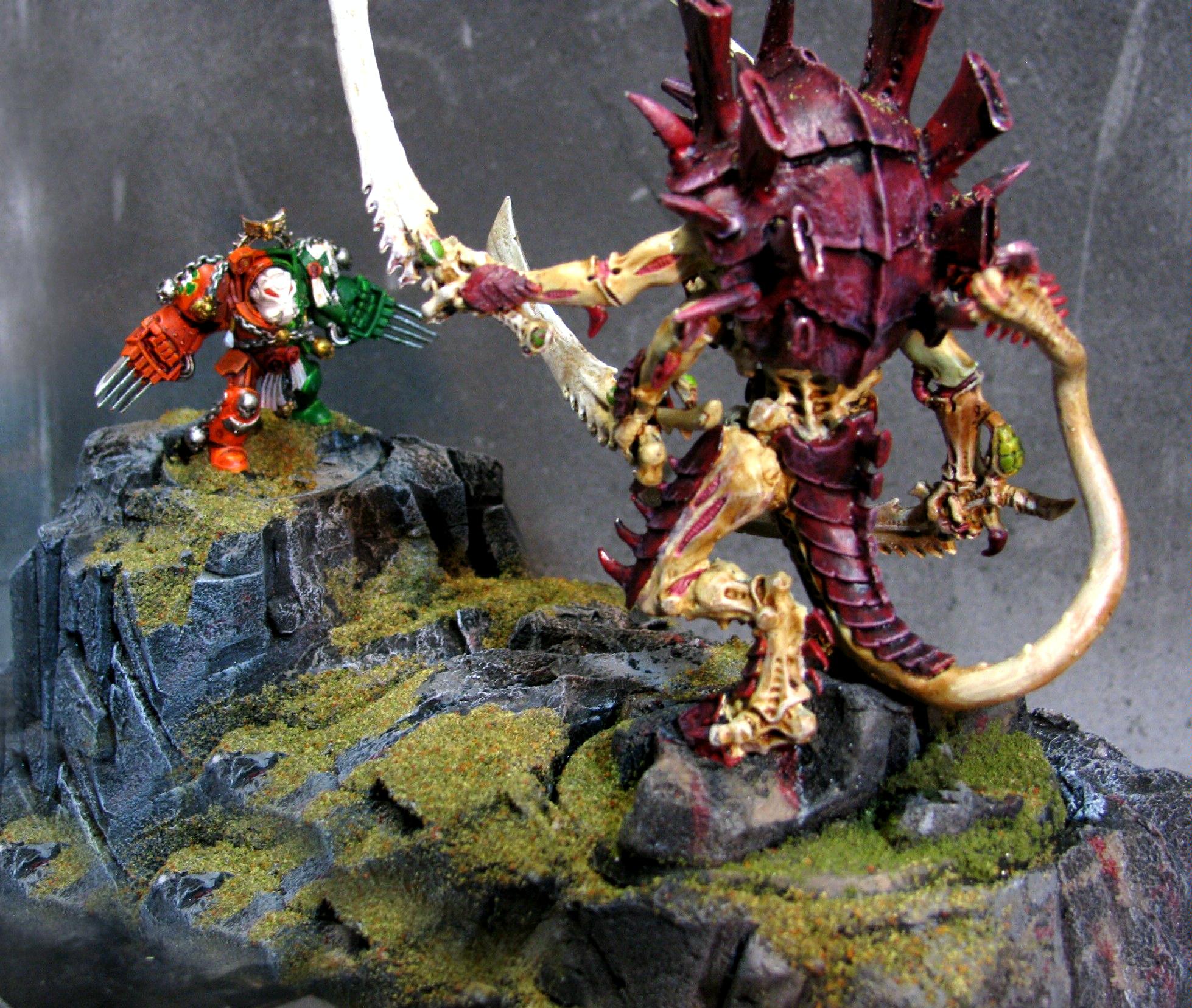 Space Marines, Termie, Tyranids, Tyranids Swarmlord, Warhammer 40,000