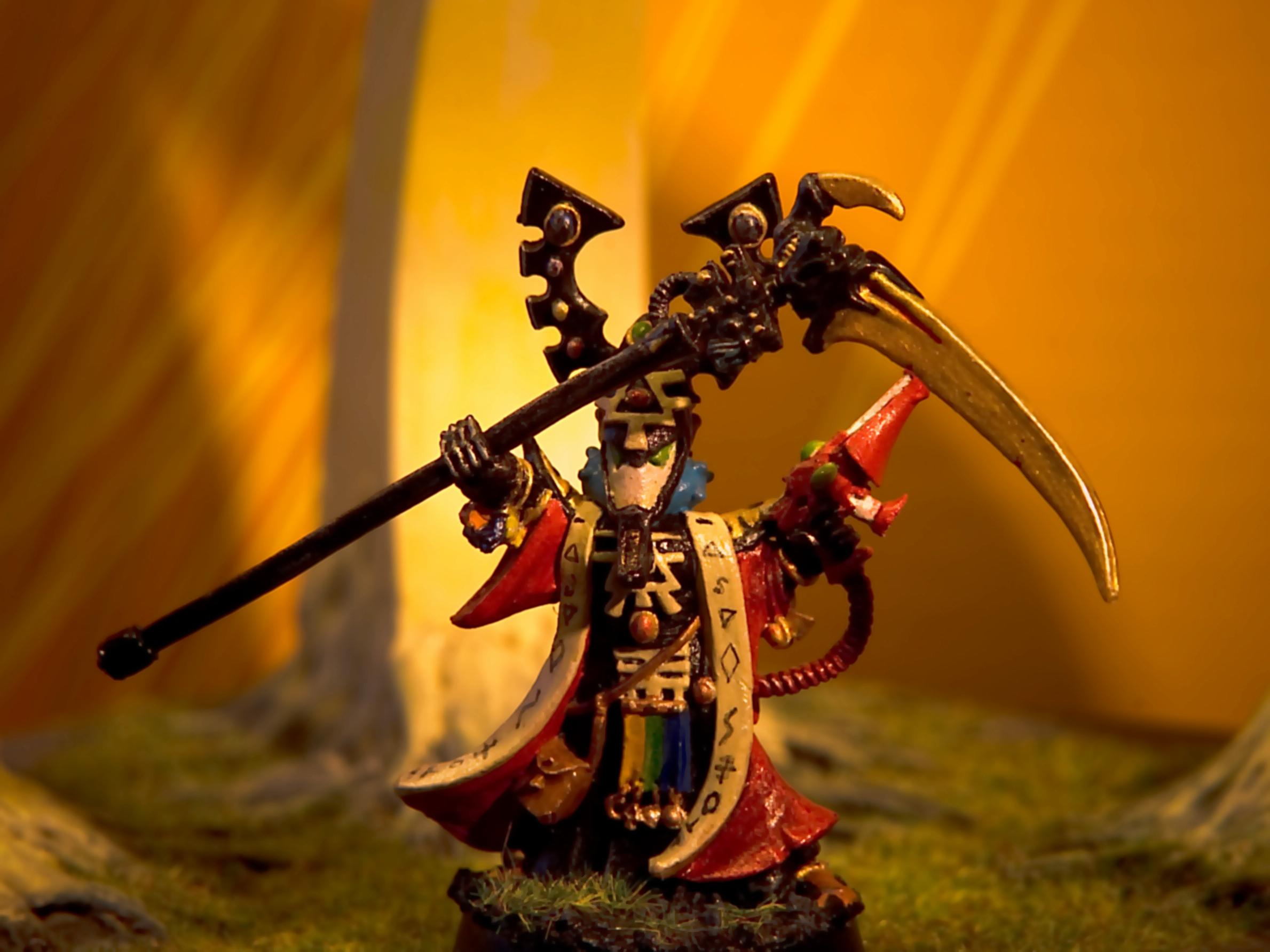 Conversion, Eldar, Farseer, Rashaernor, Red, Saim-hann, Scythe, Warhammer 40,000