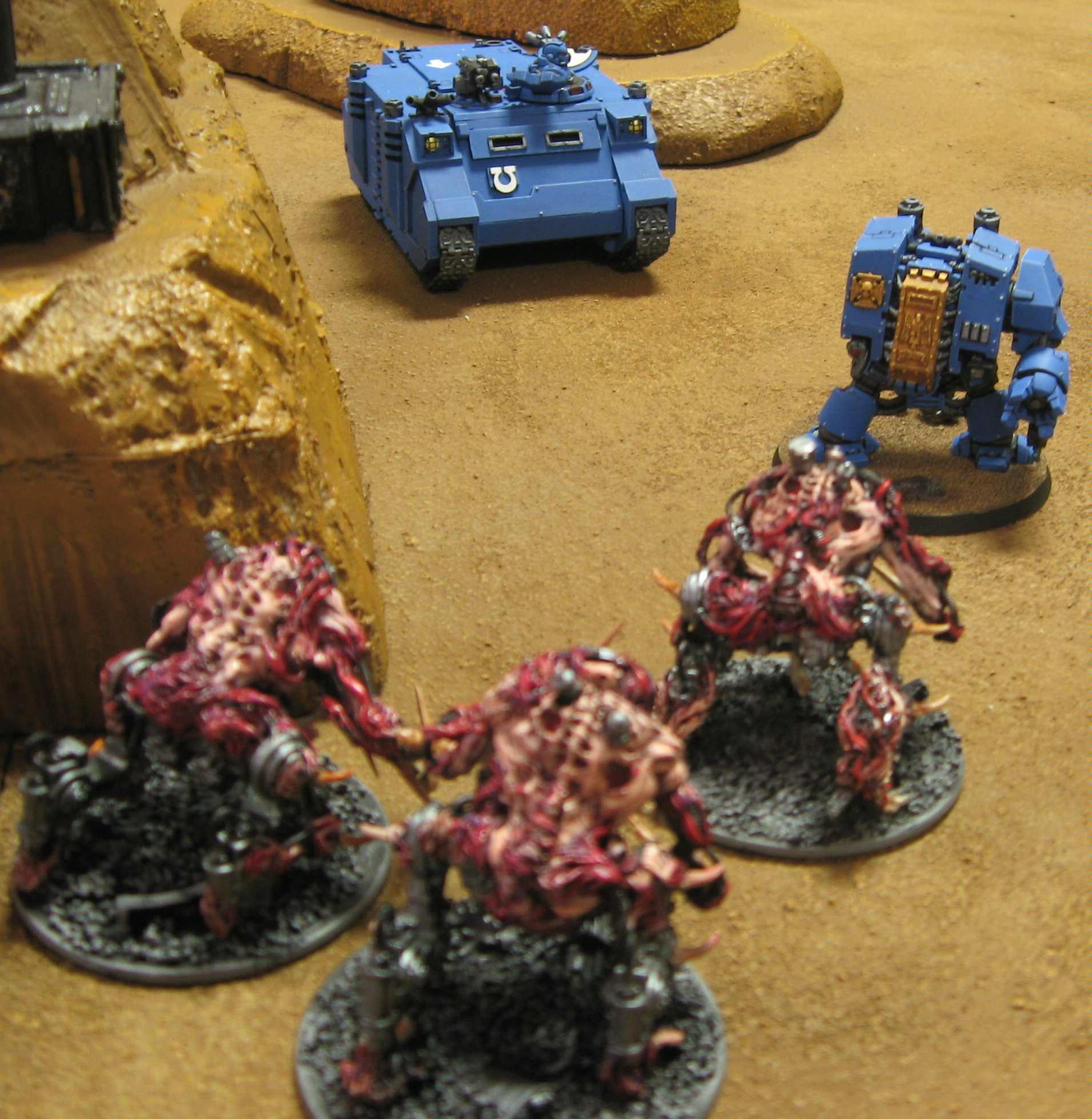 Tournament, Round 1 game, Bloodcrushers face off against venerable dreadnought