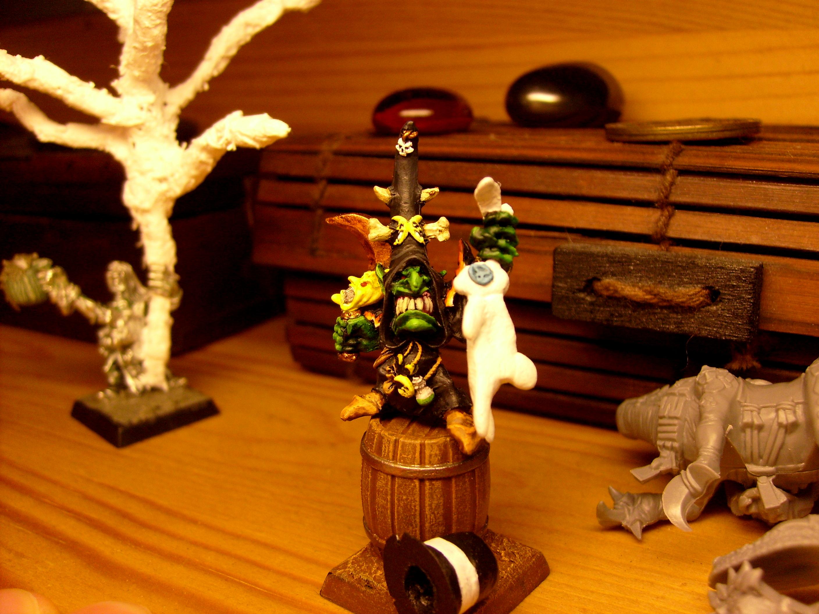 Black, Bunny, Conversion, Flames, Goblins, Green, Magic, Nightgobin, Rabbit, Shaman, Warhammer Fantasy