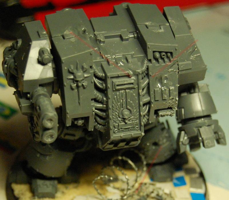 In red the lascannon damage