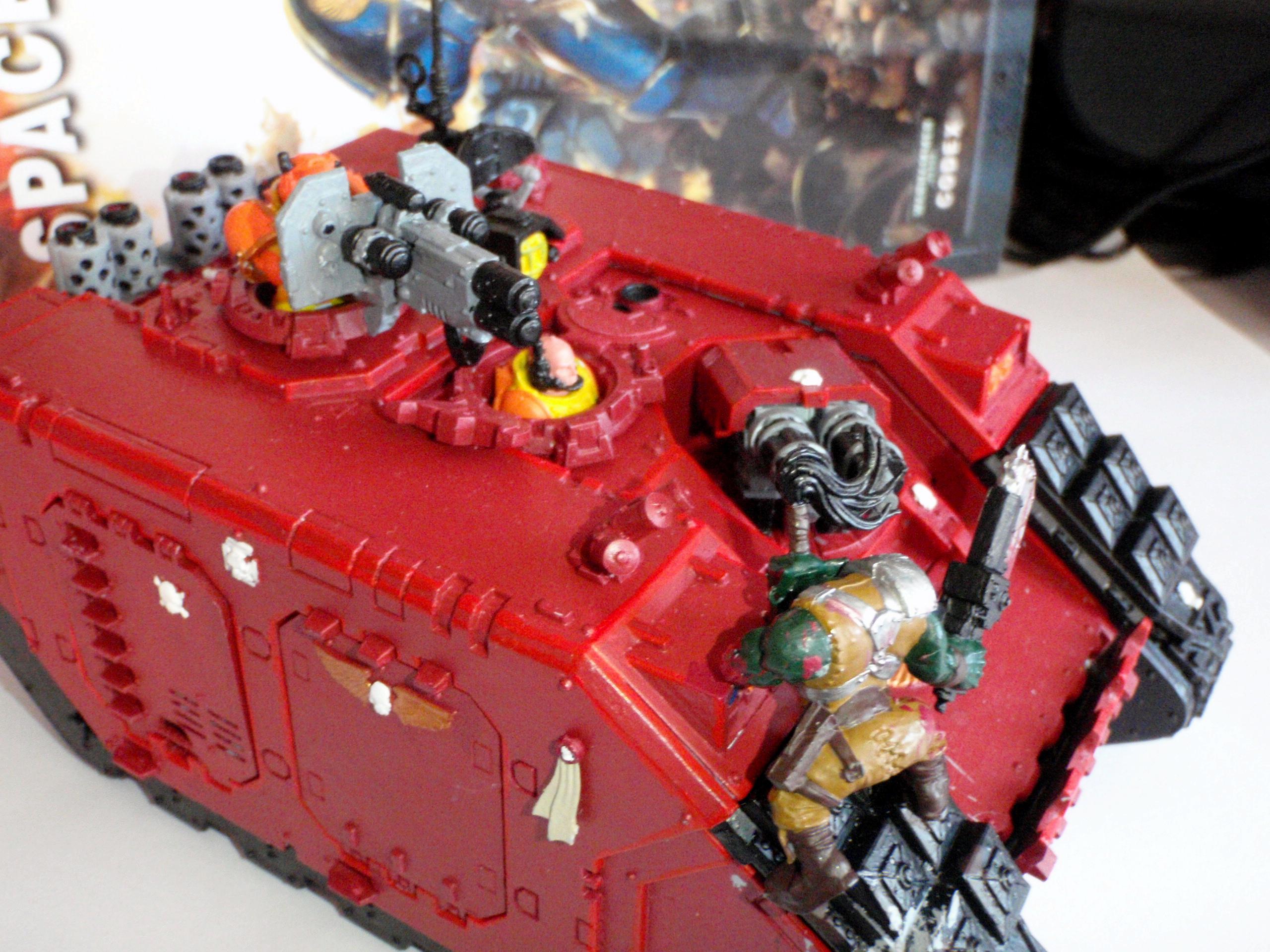 Space Marines, land raider crusader under attack from ork- unfinished