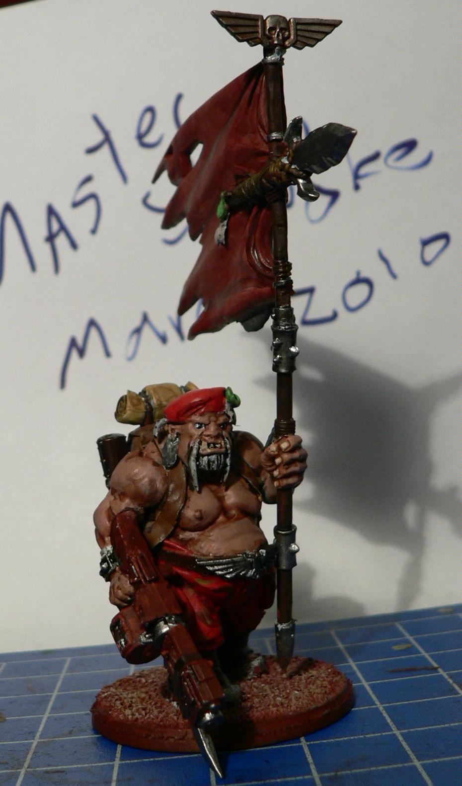 Banner, Catachan, Conversion, Imperial Guard, Ogres, Ogryns, Standard Bearer, Warhammer 40,000