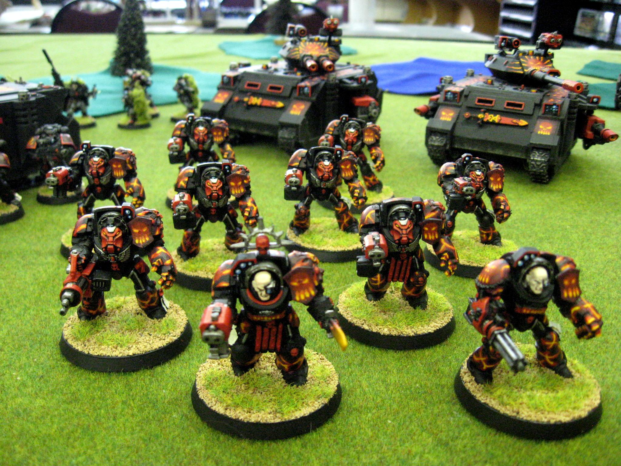 Assault Cannon, Chapter, Custom, Dreadnought, Land Raider, Predator, Rhino, Salamanders, Space Marines, Squad, Tactical, Terminator Armor, Vanilla, Vulkan