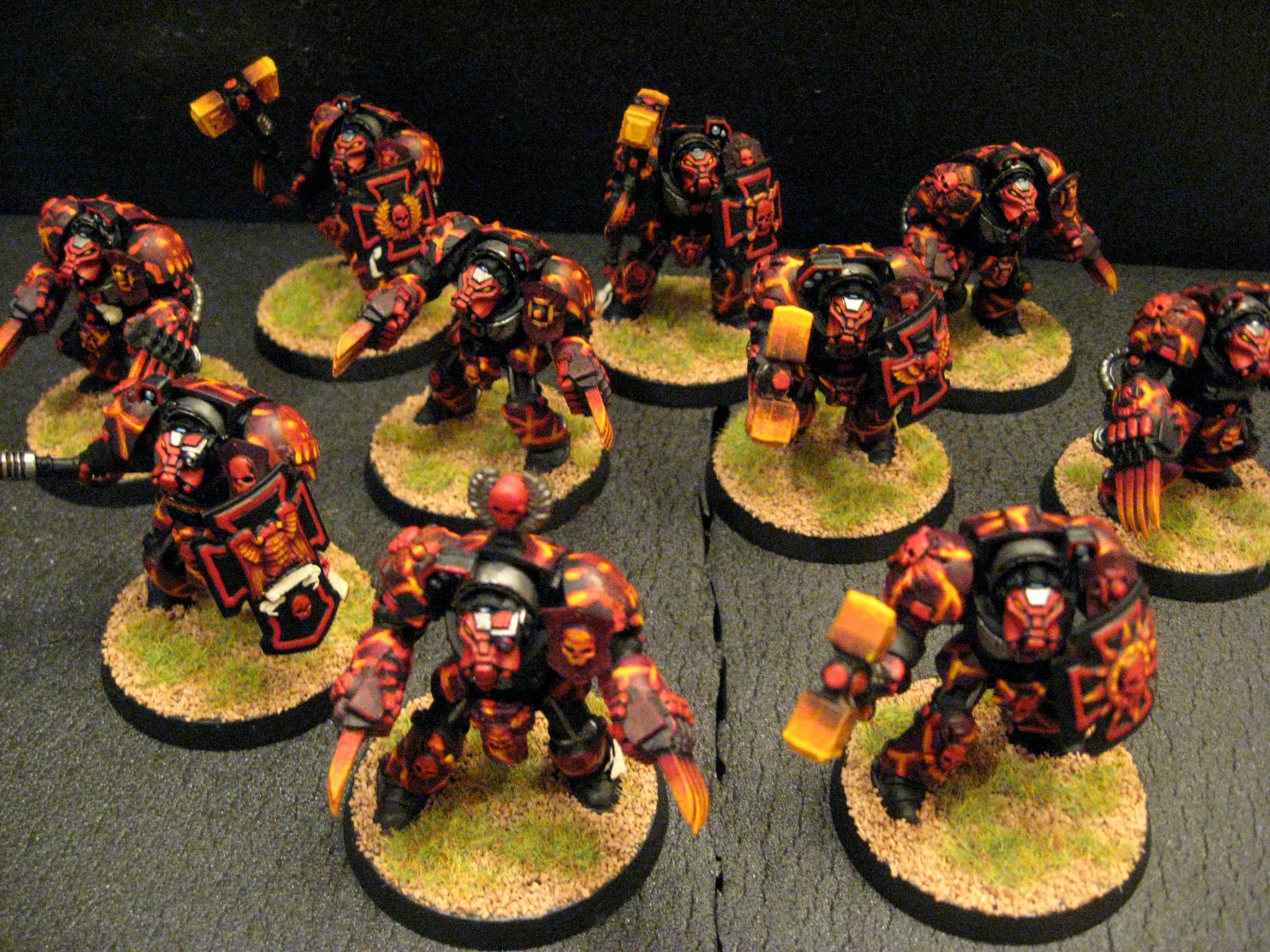 Chapter, Custom, Salamanders, Space Marines, Tactical, Terminator Armor, Terminator Assault Squad, Vanilla, Vulkan