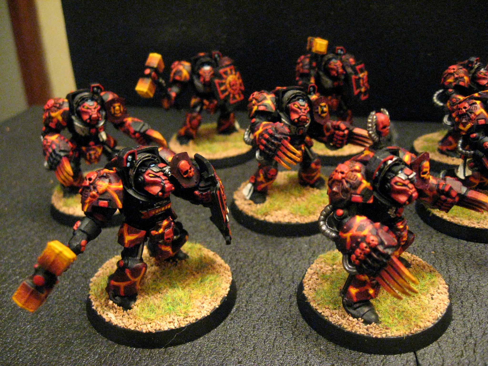Chapter, Custom, Salamanders, Space Marines, Terminator Armor, Terminator Assault Squad, Vanilla, Vulkan