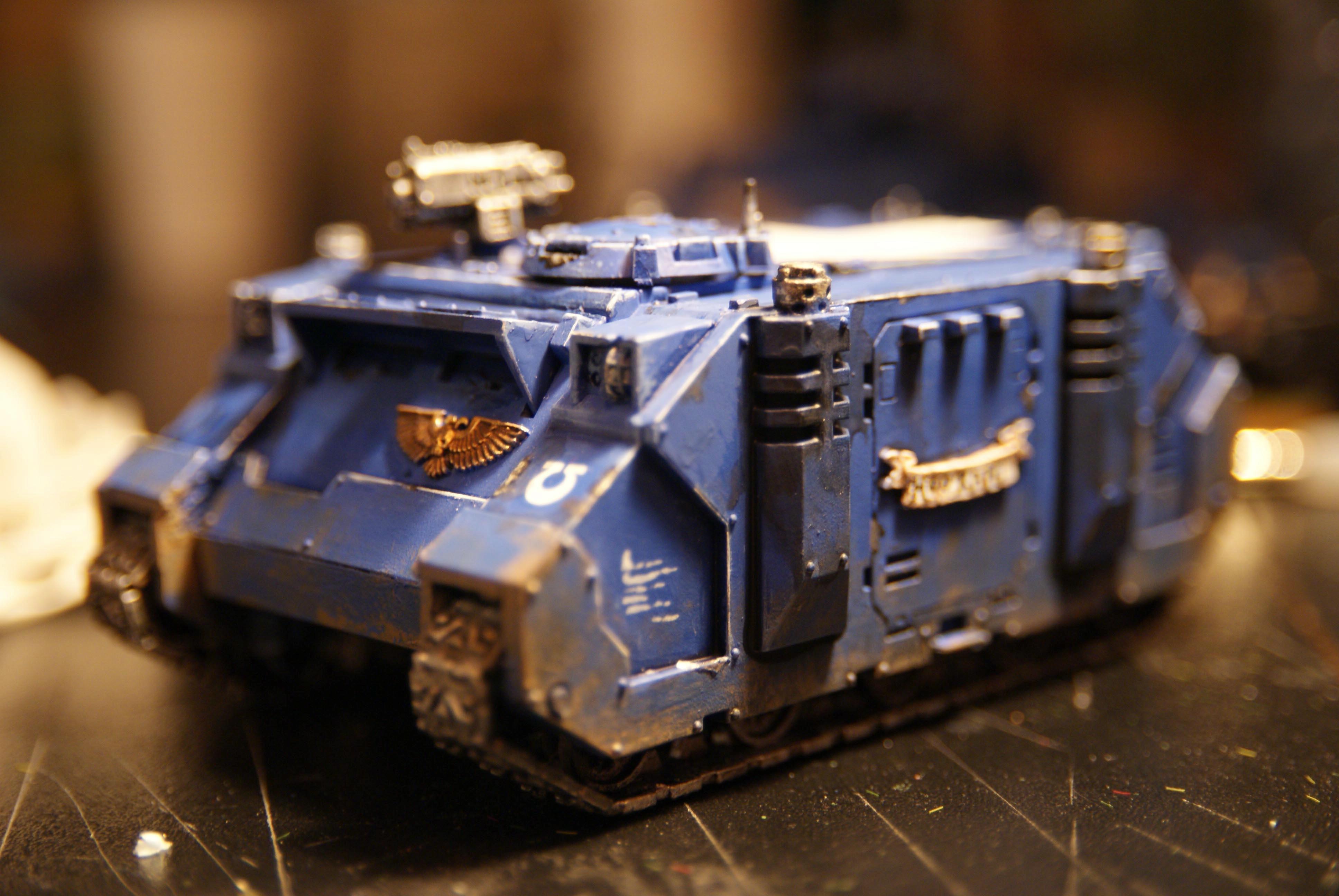 Rhino, Space Marines, Tank, Ultramarines, Weathered
