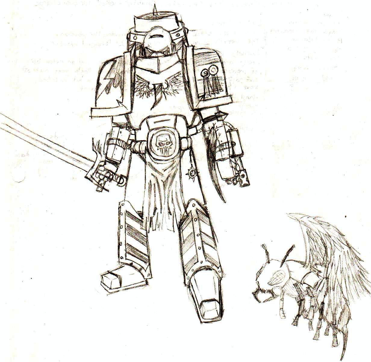 Chapter, Chapter Master, Drawing, Imperial, Sketch, Space Marines