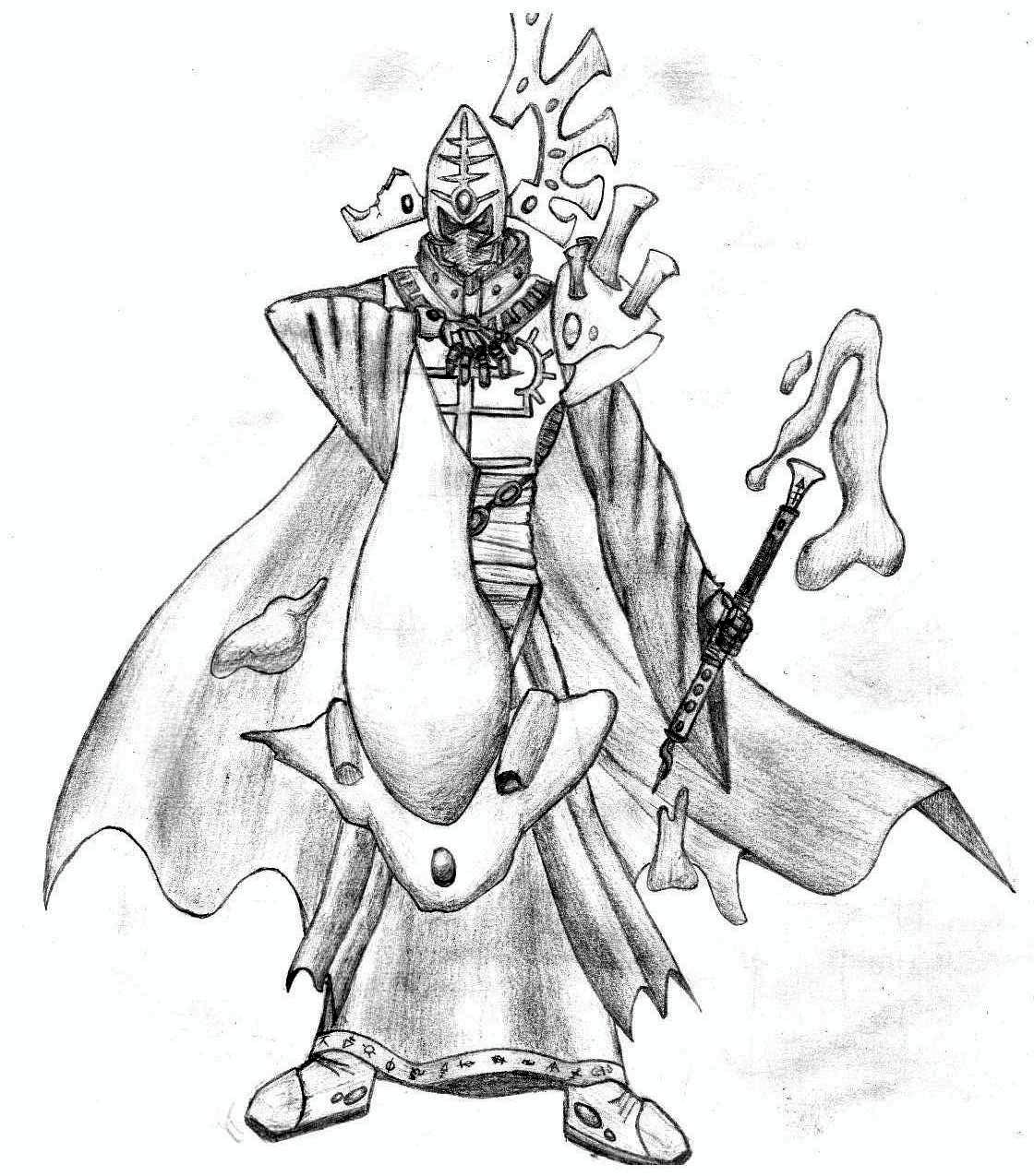 Bonesinger, Drawing, Eldar, Sketch
