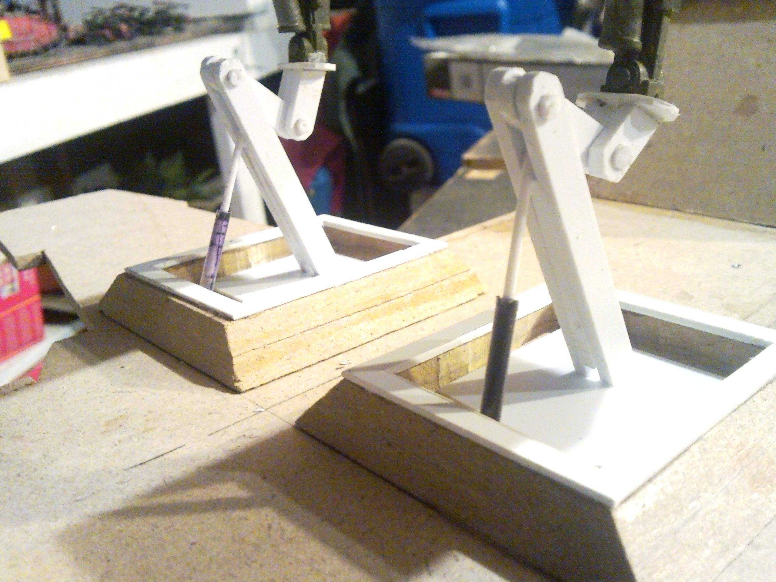 Adding the homemade rams.  