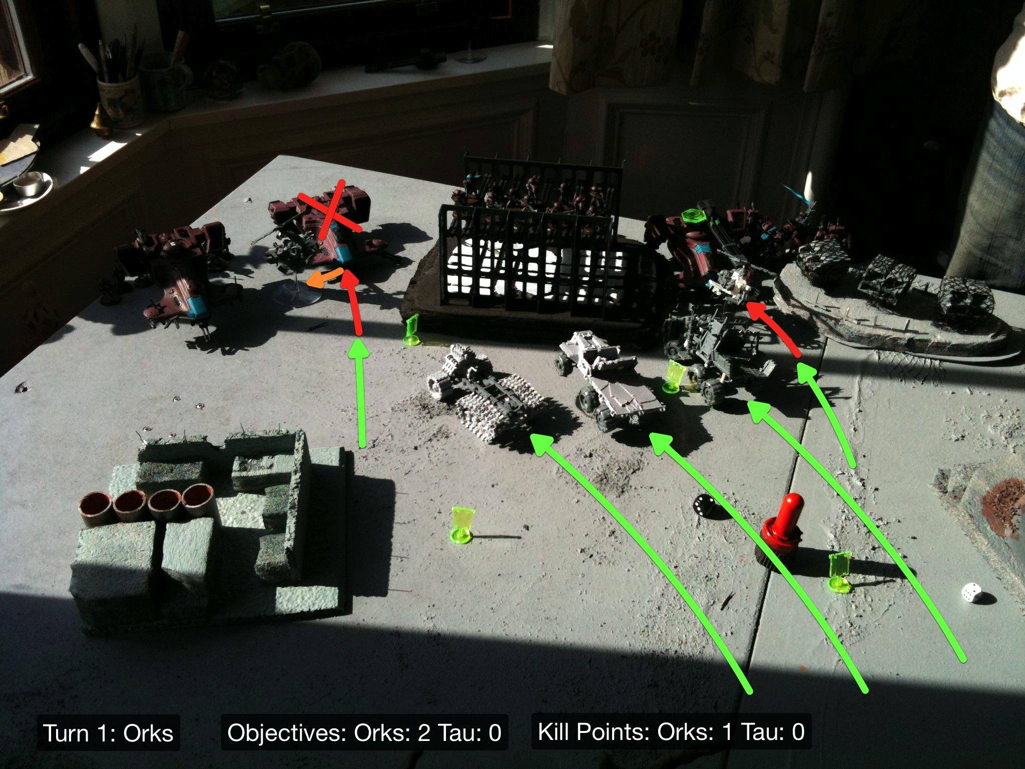 Battle Report, Da Dark Angelz, El Quixo, Orks, Tau