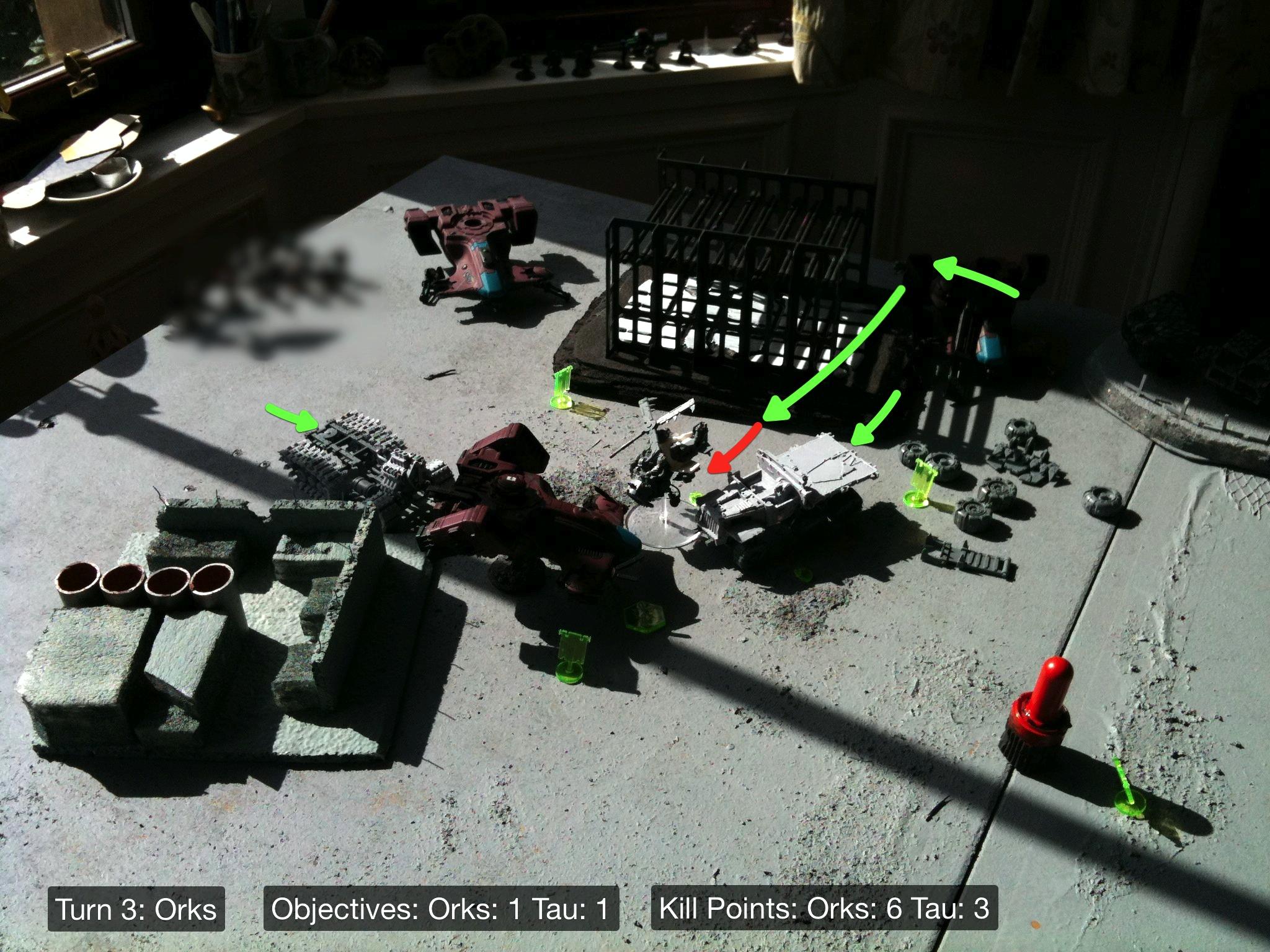 Battle Report, Da Dark Angelz, El Quixo, Orks, Tau