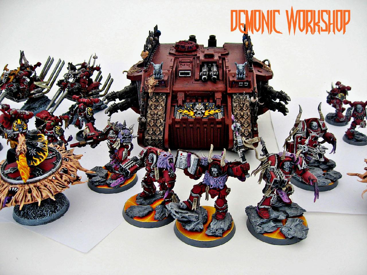 Chaos Space Marines, Khorne Knights, Lava Bases, Warhammer 40,000