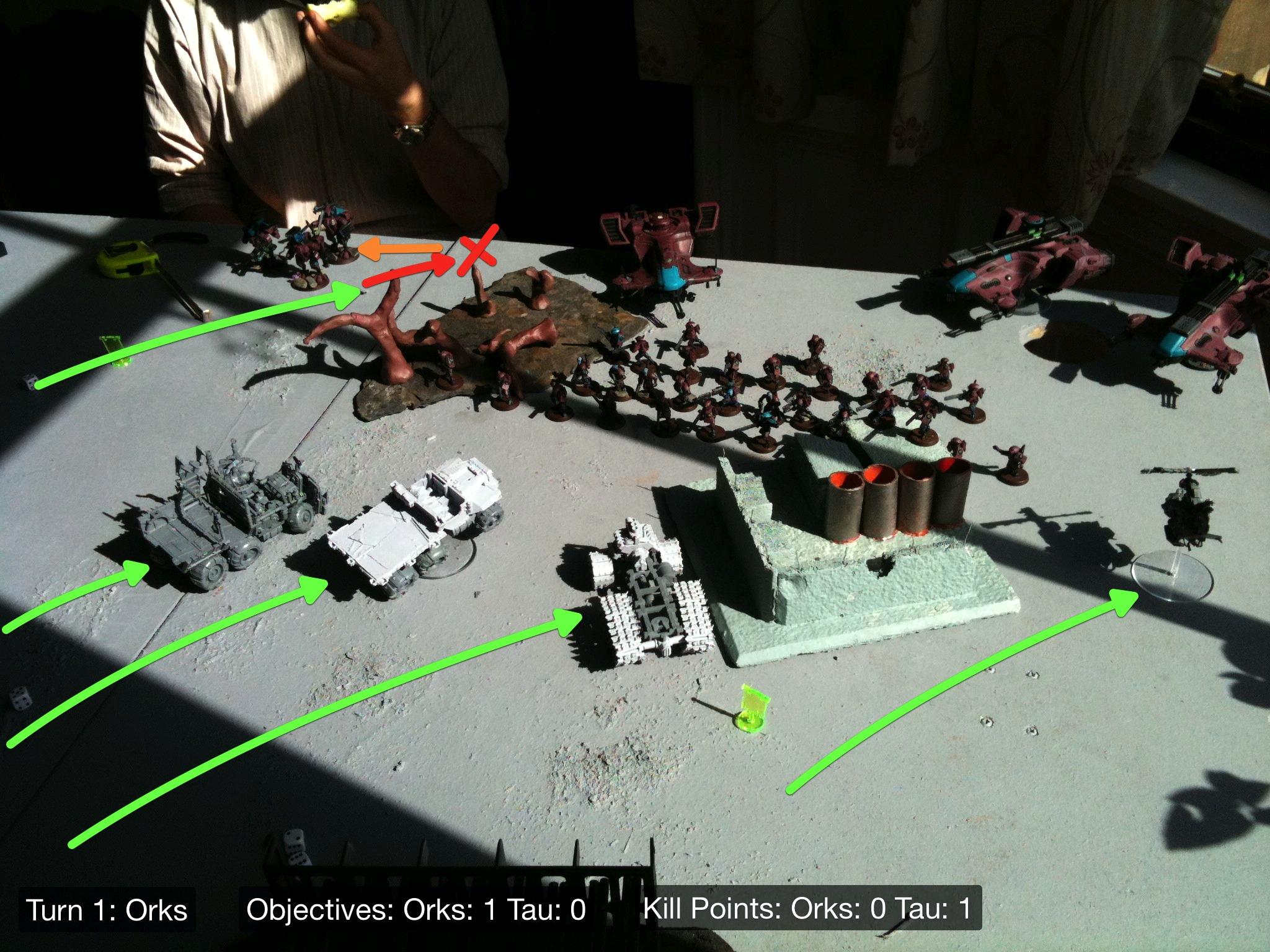 Battle Report, Da Ork Angelz, El Quixo, Orks, Tau