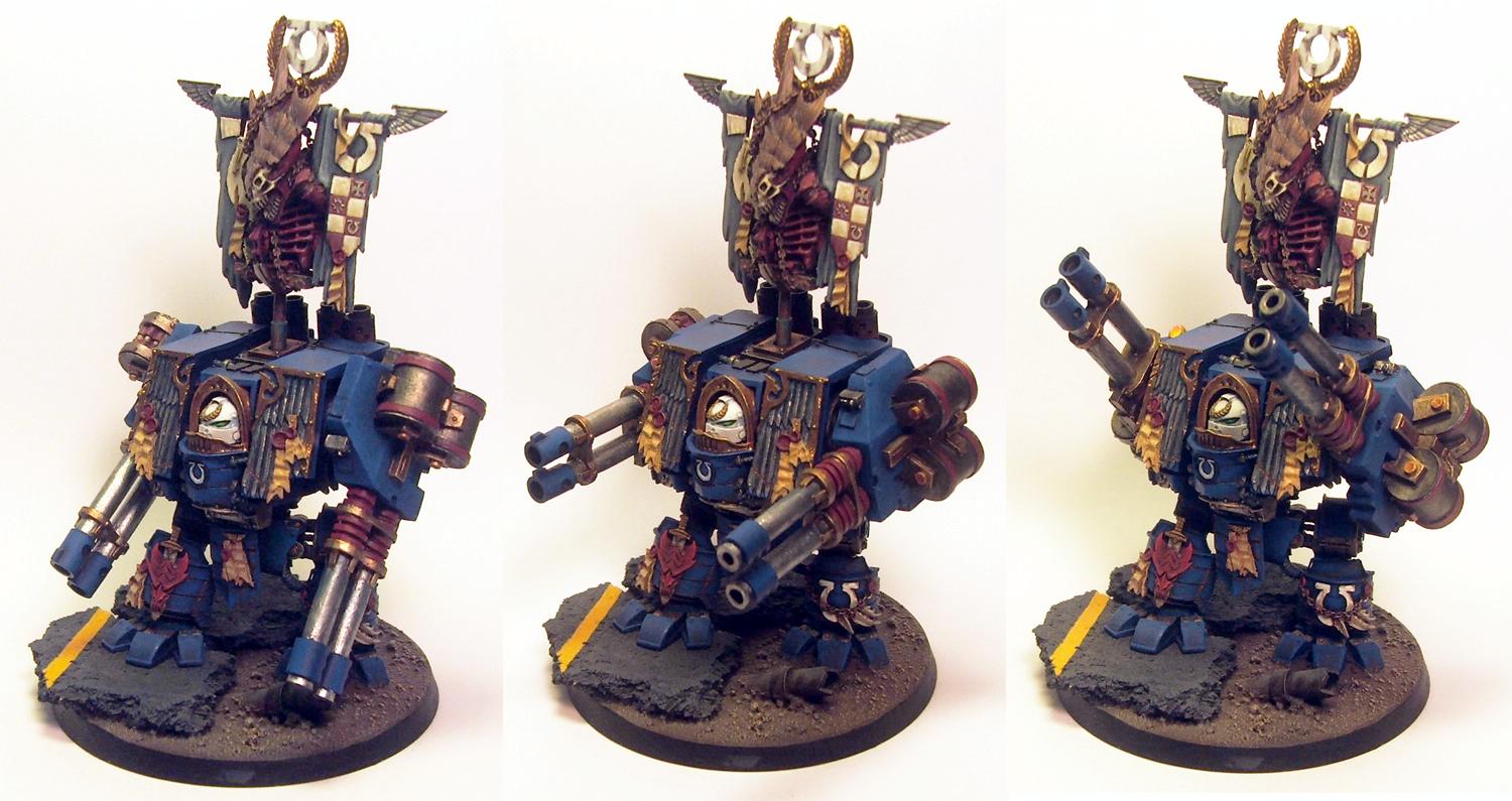 Banner, Dreadnought, Space Marines, Ultramarines, Venerable, Warhammer 40,000