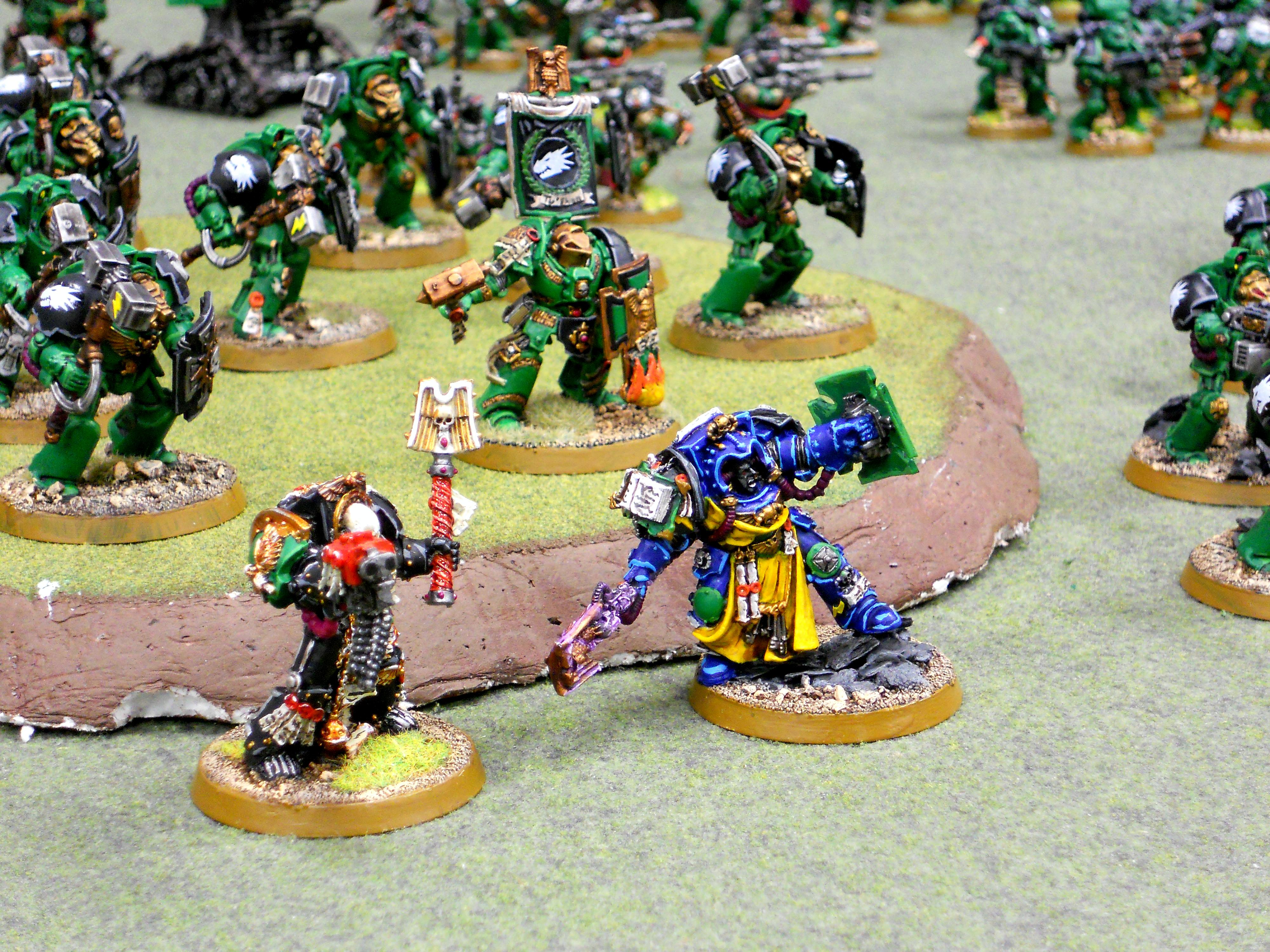 Chaplain, Librarian, Salamanders, Space Marines, Terminator Armor, Warhammer 40,000