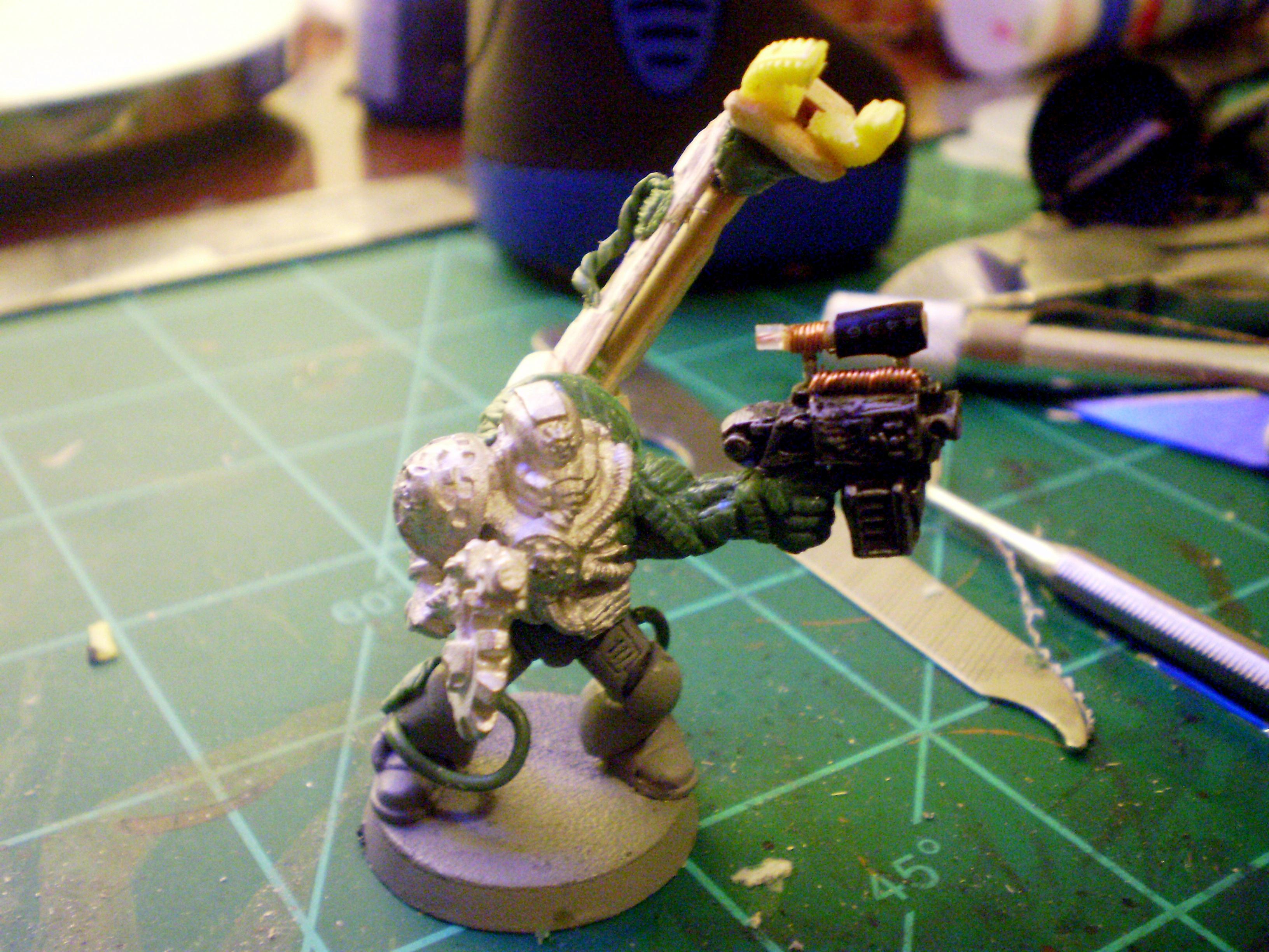 Conversion, Greenstuff, Space Marines, Techmarine, Ultramarines