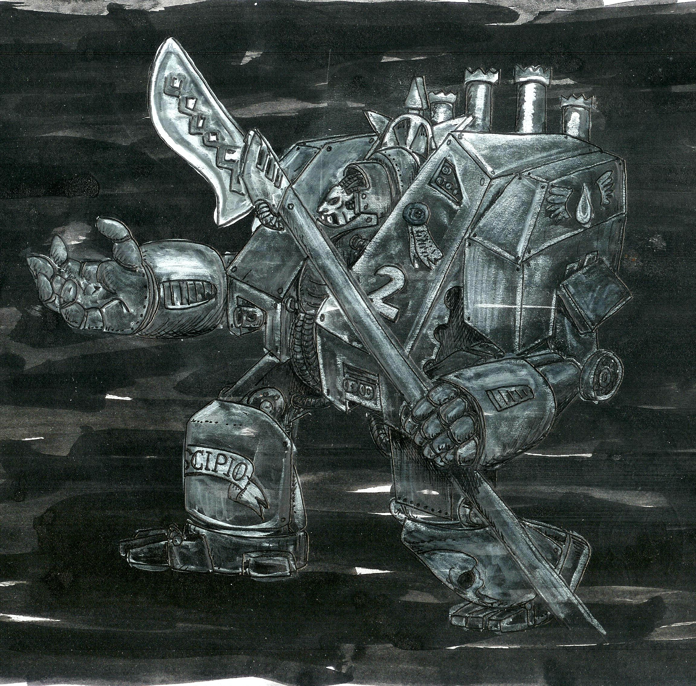 Artwork, Dreadneught, Dreadnought, Fighting, Iron Hands, Machine, Space Marines