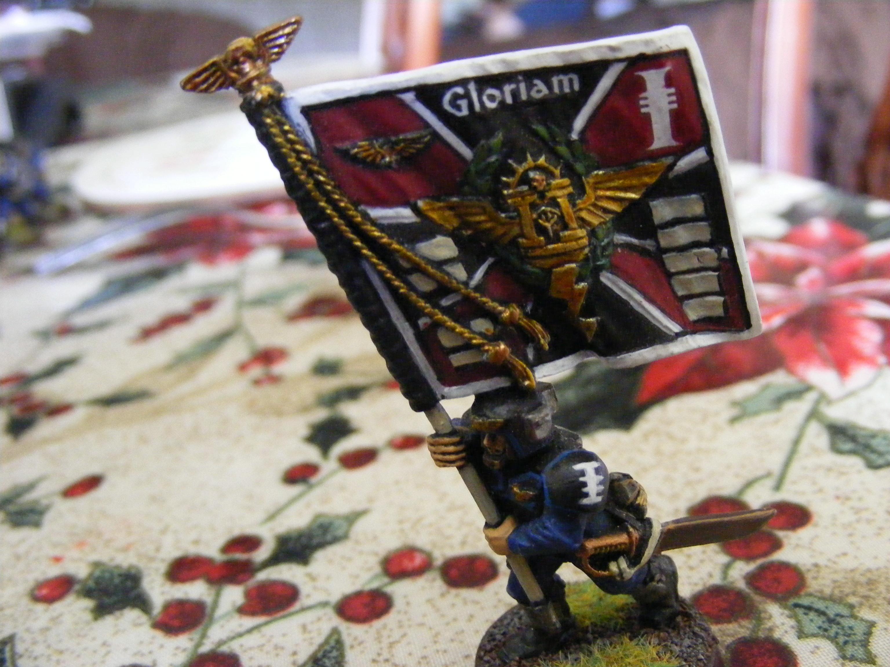 the banner bearer, front view