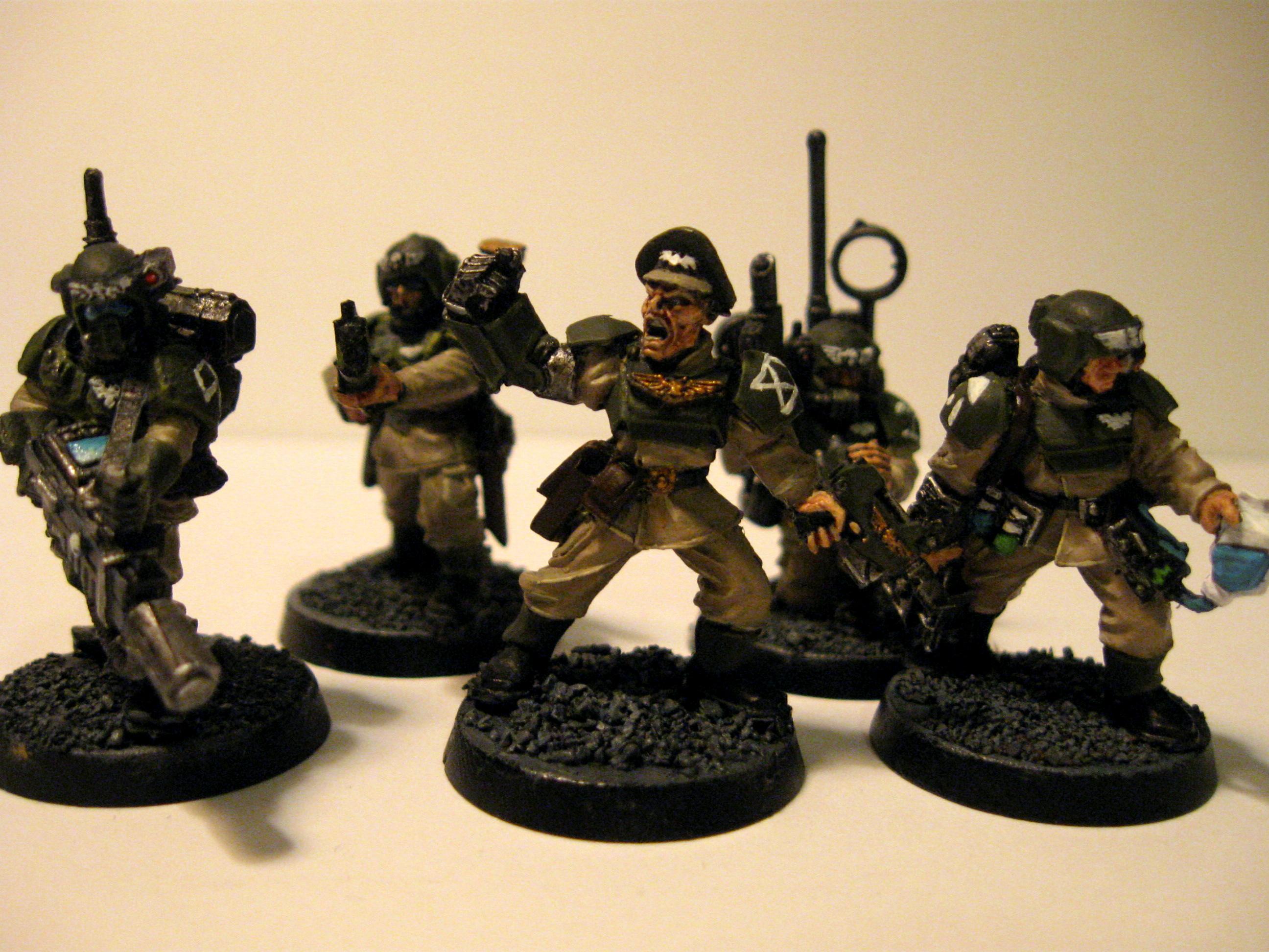 Cadians, Command Squad, Imperial Guard, Medic, Meltagun, Power Fist, Warhammer 40,000