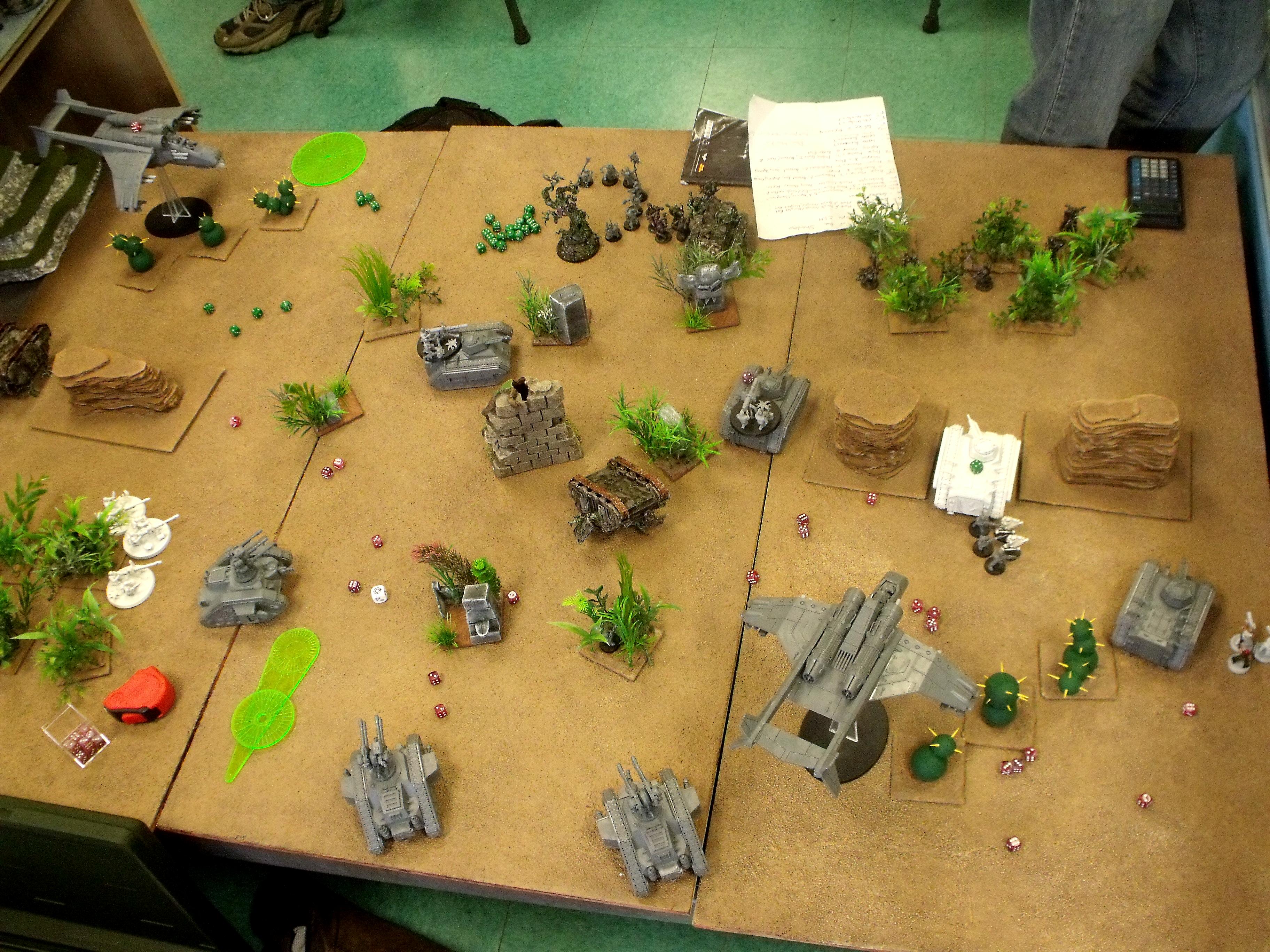 Battle Report, Chaos Space Marines, Imperial Guard, Turn 5, Unpainted, Warhammer 40,000