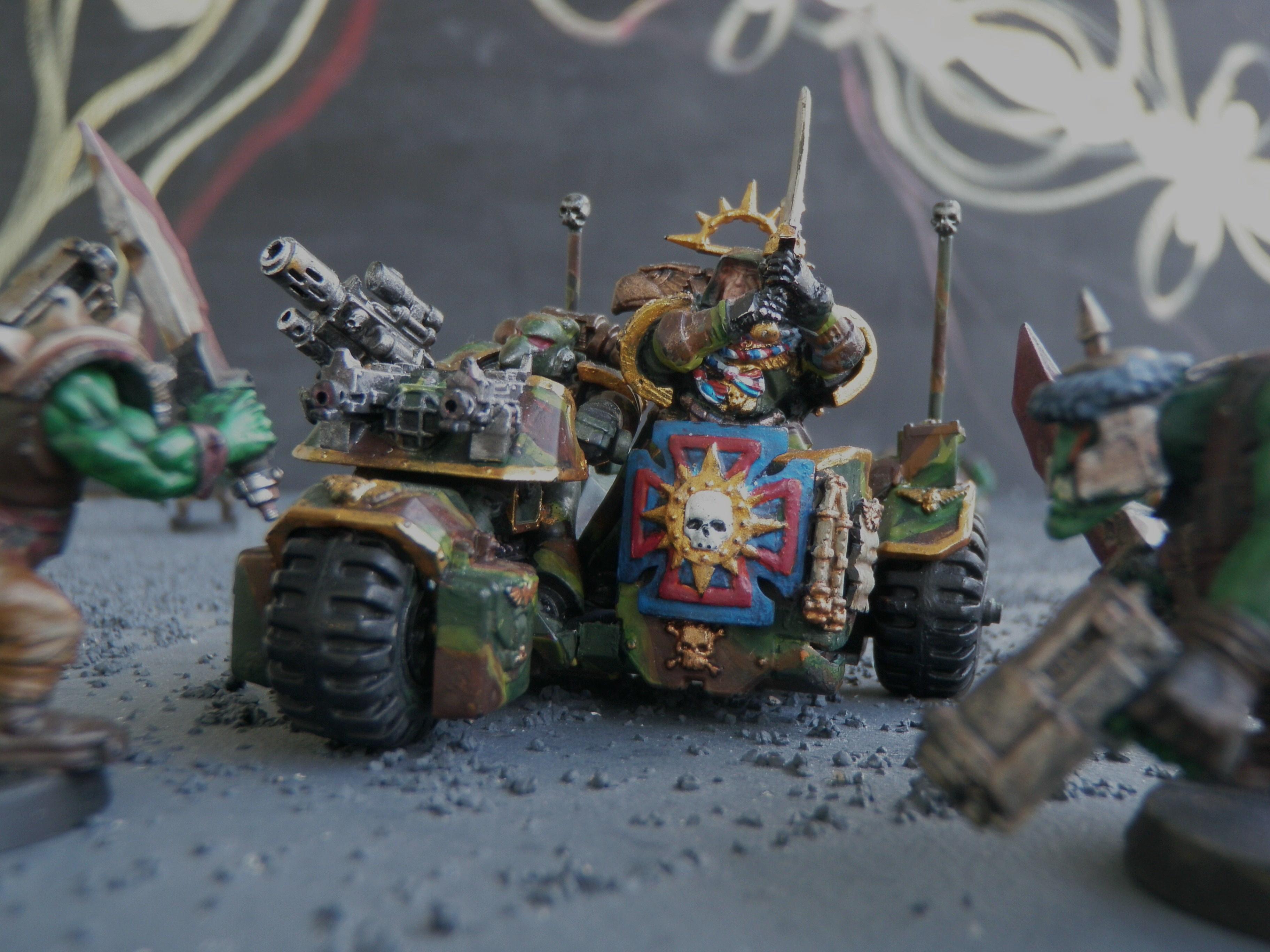 Bike, Camouflage, Captain, Side-car, Space Marines
