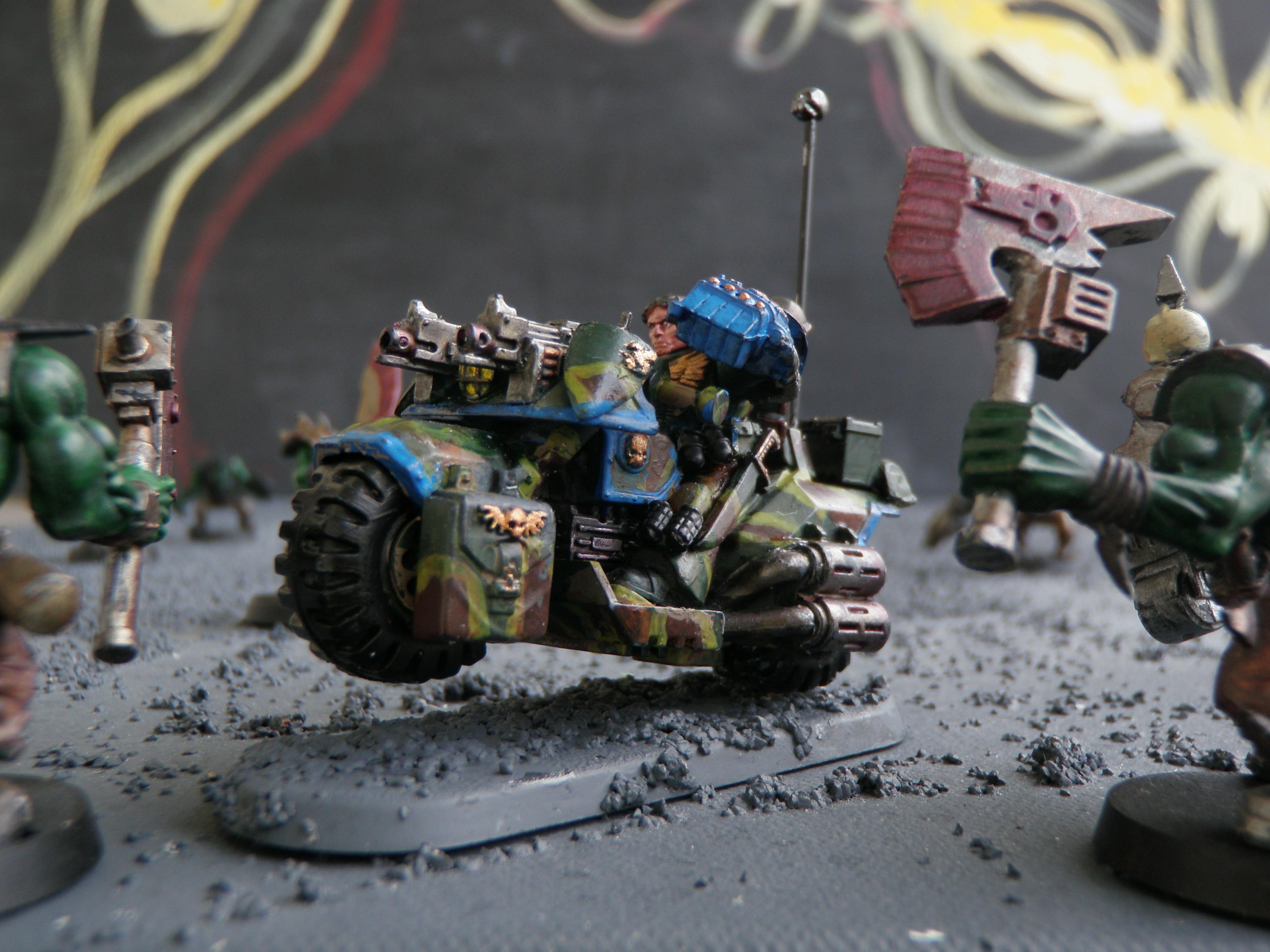 Bike, Camouflage, Grenades, Power Fist, Sergeant, Space Marines