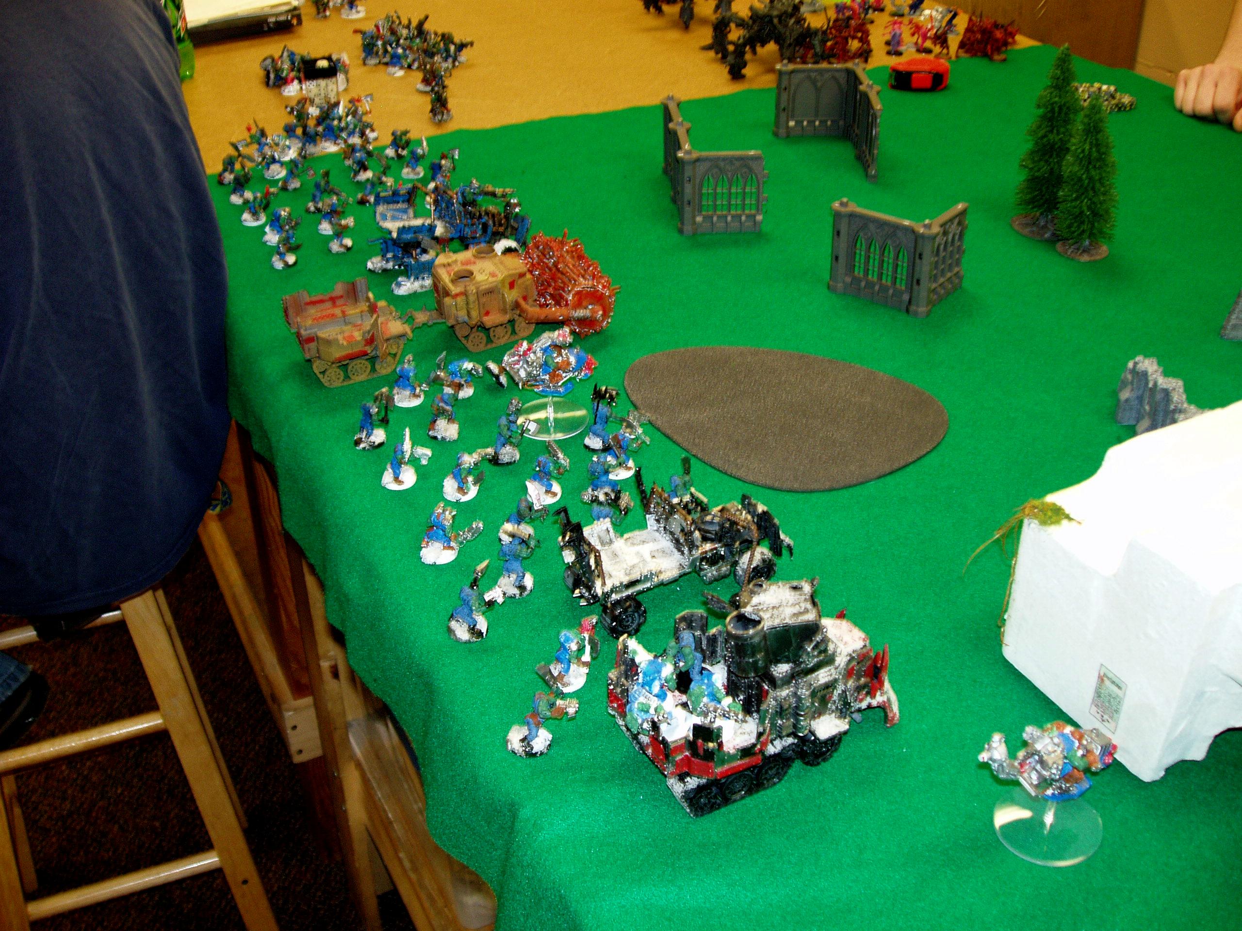 Daemons, Orks, Space Marines