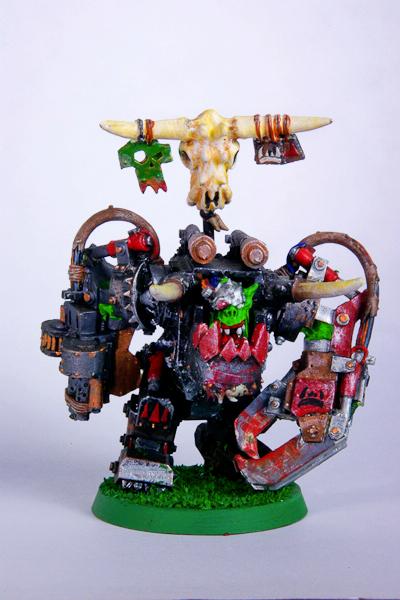 Bosspole, Ghazghkull Thraka, Goff, Mega Armor, Orks, Power Klaw, Skull, Warboss