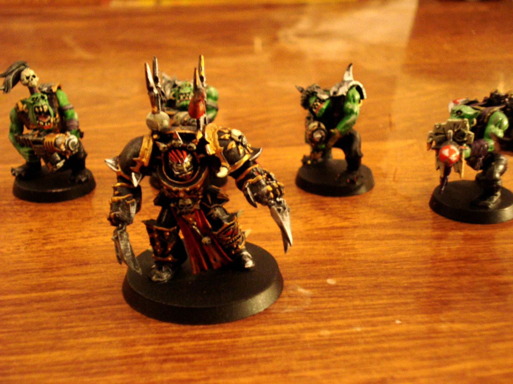 Chaos, Chaos Space Marines, Ork Boyz, Orks, Terminator Armor
