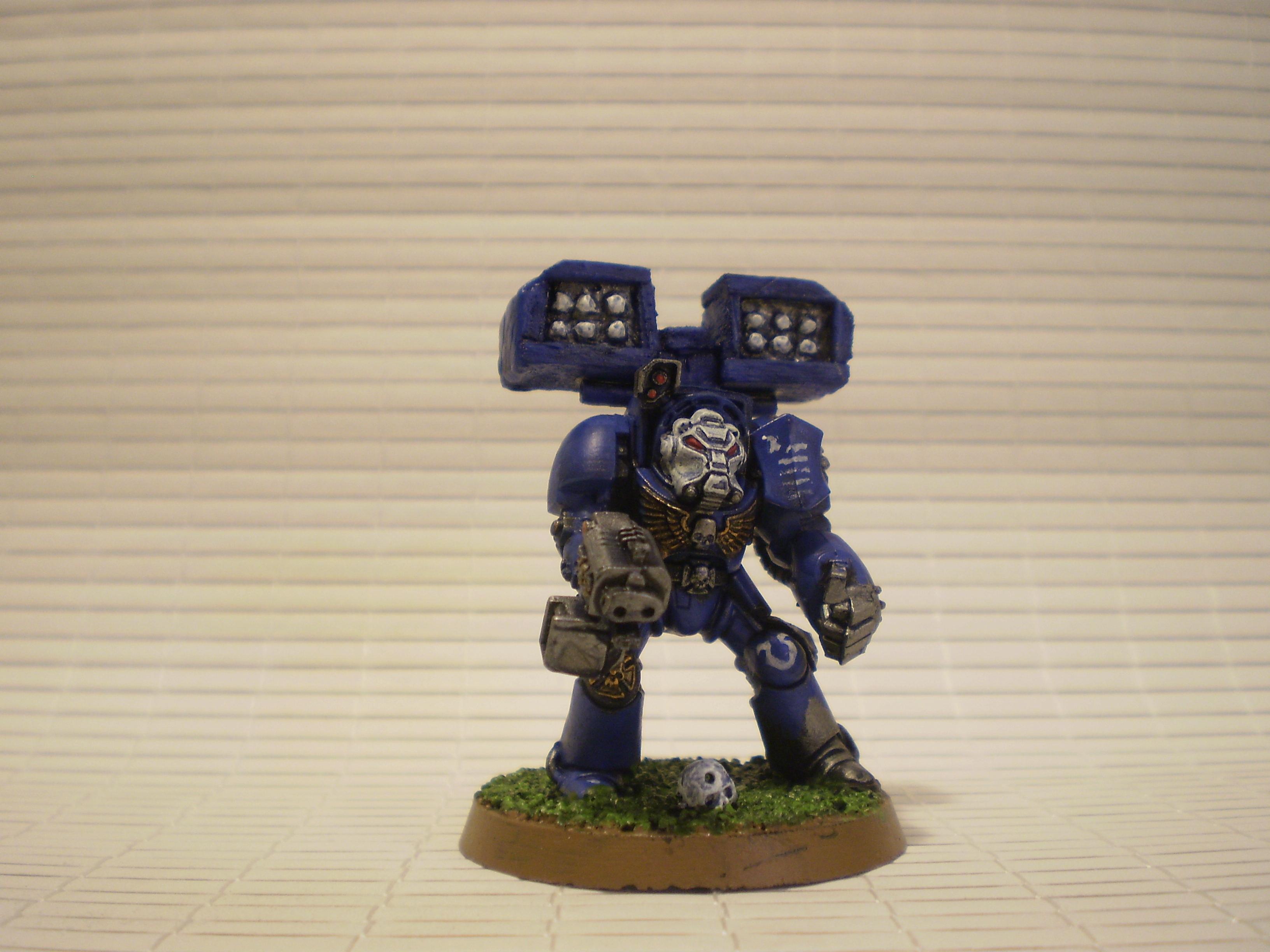 Conversion, Cyclone Missle Launcher, Greenstuff, Space Marines, Terminator Armor, Ultramarines