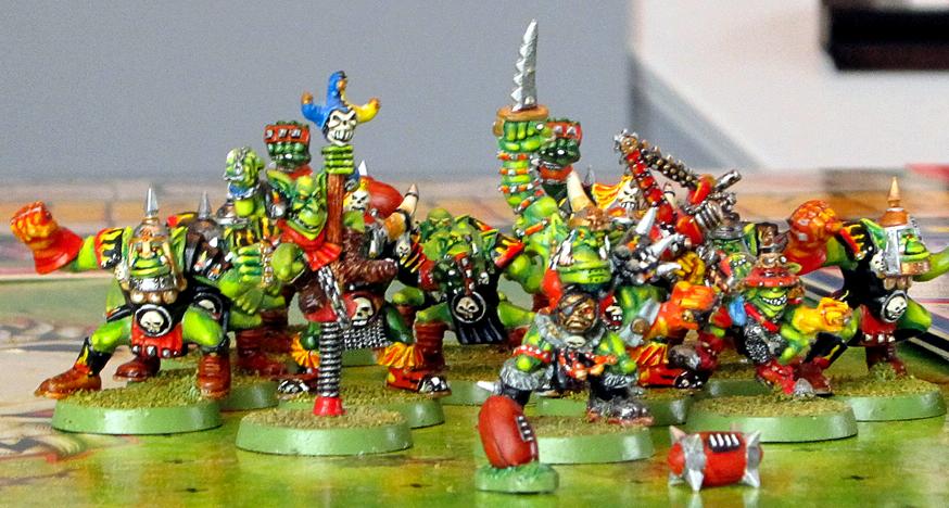 Blood Bowl, 3rd Edition Blood Bowl with DeathZone and Painted Human and Ork Teams, with special characters